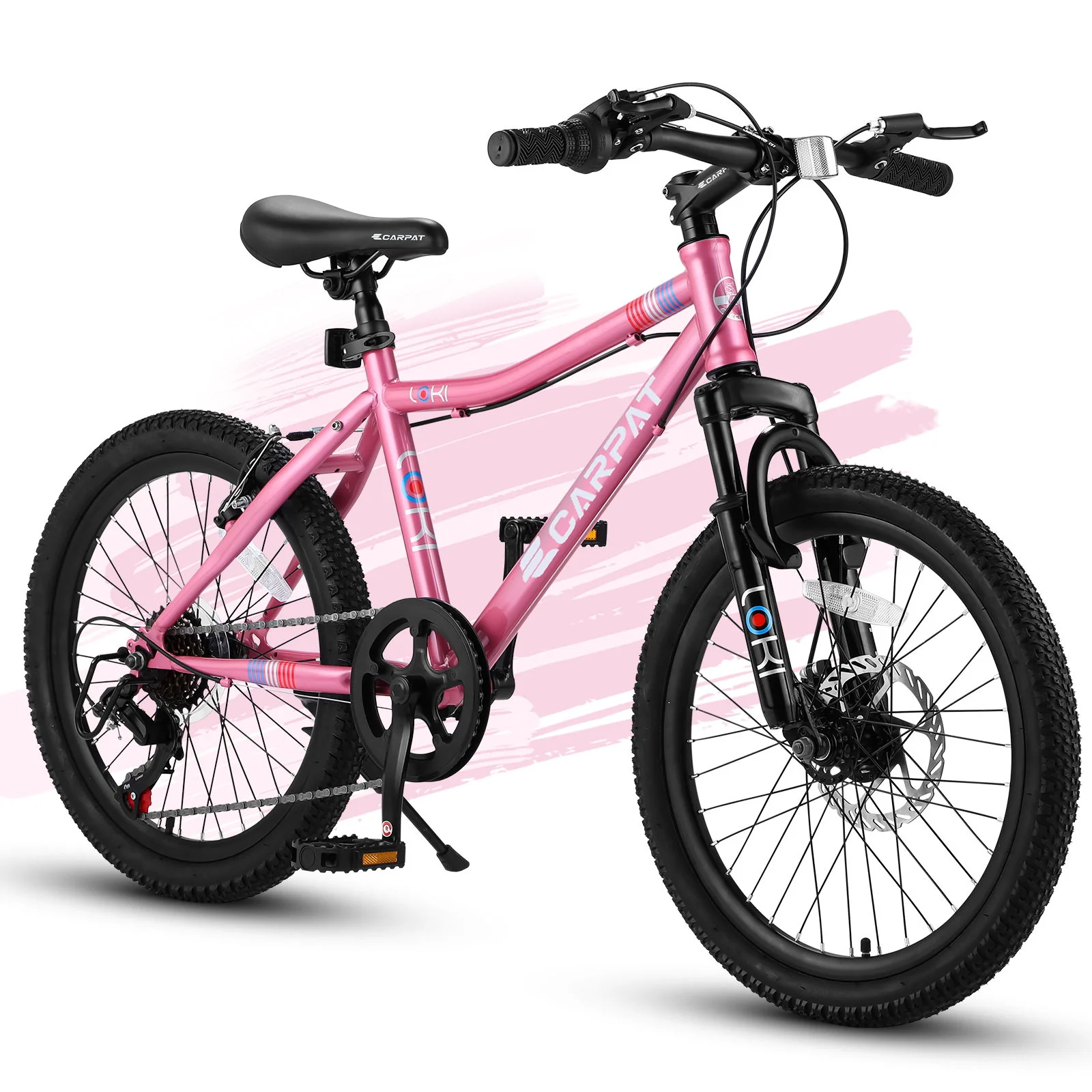 S20101 20" Kids' Bike, Boys Girls Mountain Bike Ages 8-12, 7 Speed Teenager Children Kids' Bicycles, Front Suspension Disc Brake Rear V-Brake, High Steel Frame - Image 3