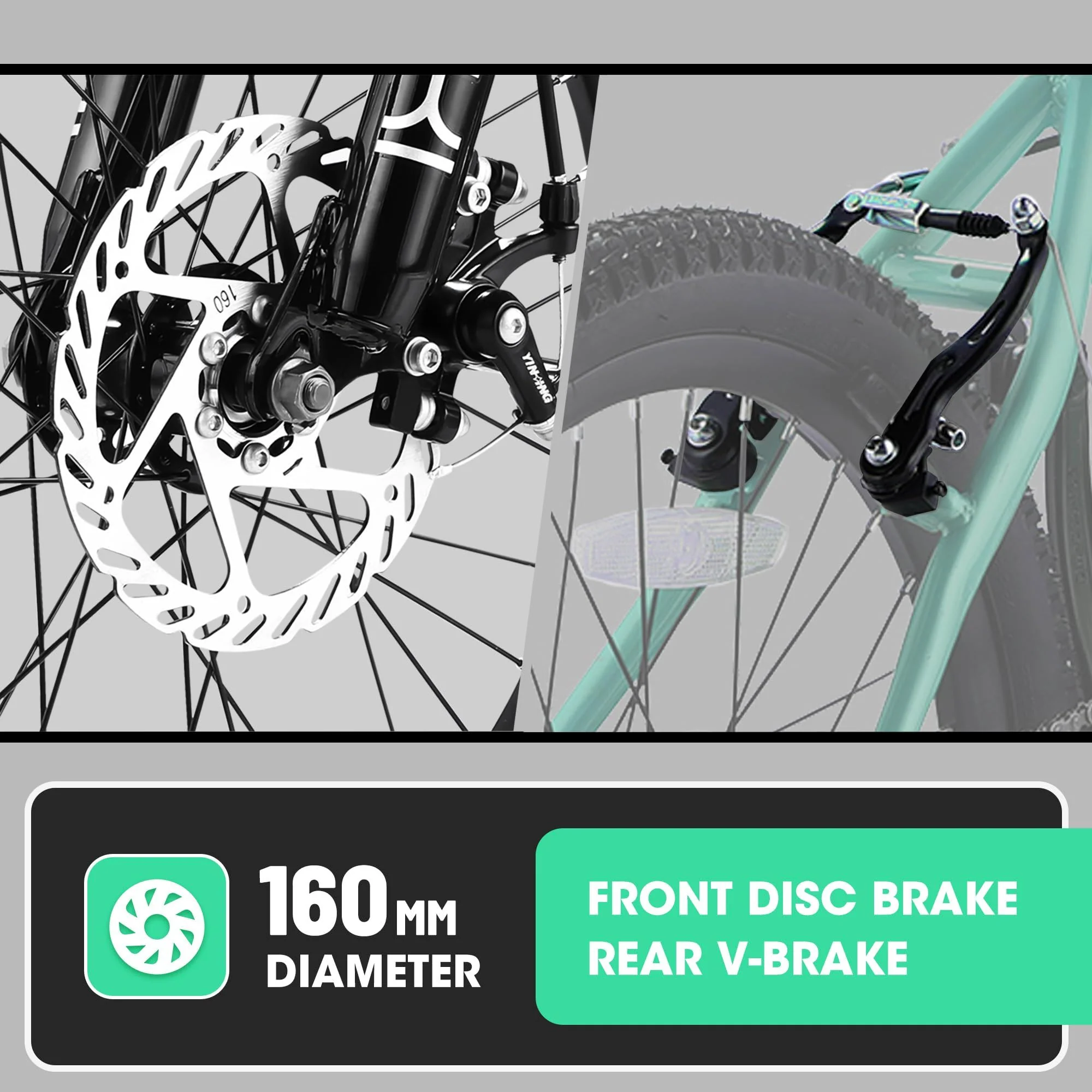 S20101 20" Kids' Bike, Boys Girls Mountain Bike Ages 8-12, 7 Speed Teenager Children Kids' Bicycles, Front Suspension Disc Brake Rear V-Brake, High Steel Frame - Image 33