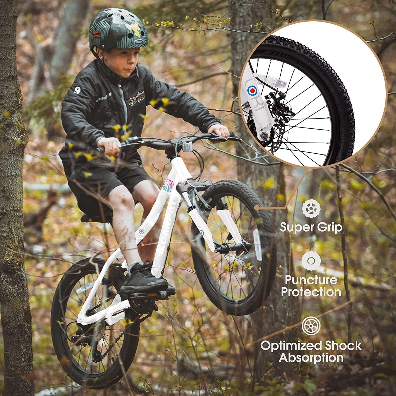S20101 20" Kids' Bike, Boys Girls Mountain Bike Ages 8-12, 7 Speed Teenager Children Kids' Bicycles, Front Suspension Disc Brake Rear V-Brake, High Steel Frame - Image 35