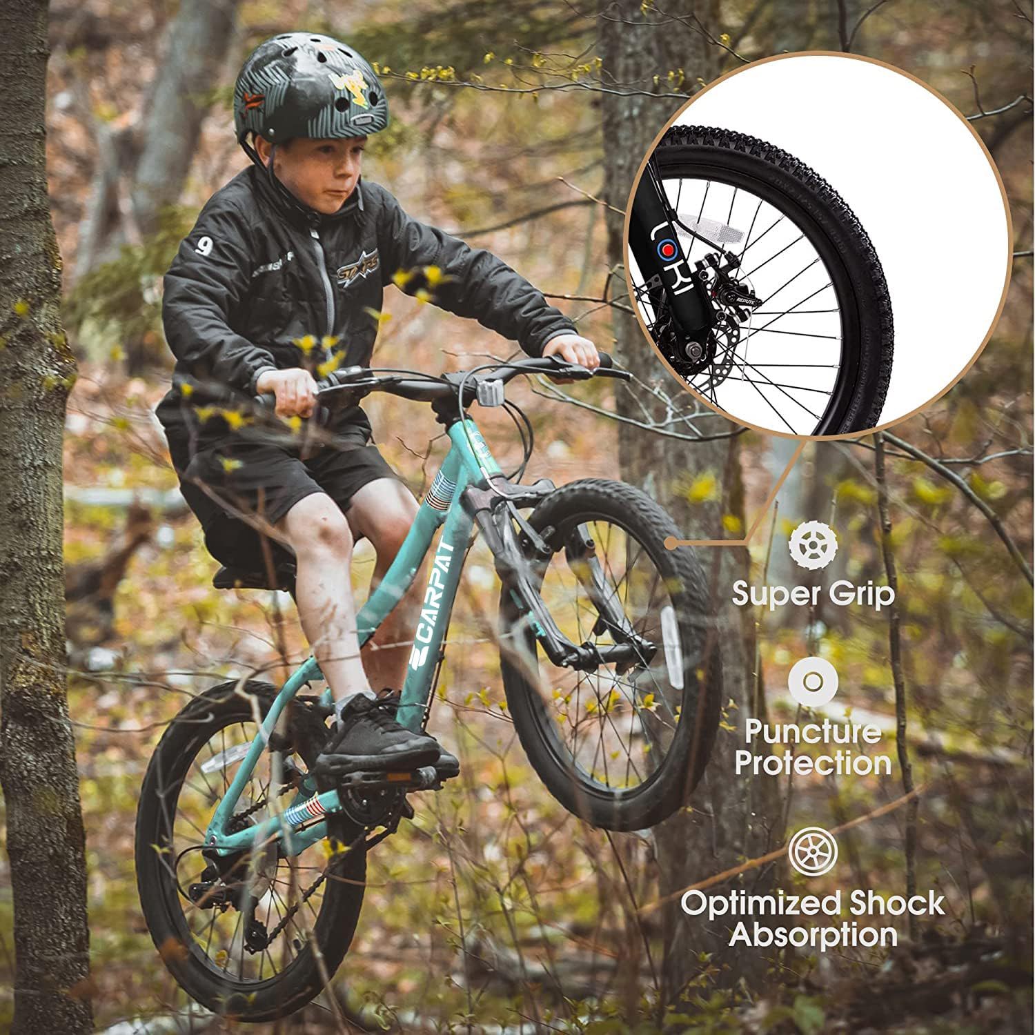 S20101 20" Kids' Bike, Boys Girls Mountain Bike Ages 8-12, 7 Speed Teenager Children Kids' Bicycles, Front Suspension Disc Brake Rear V-Brake, High Steel Frame - Image 38