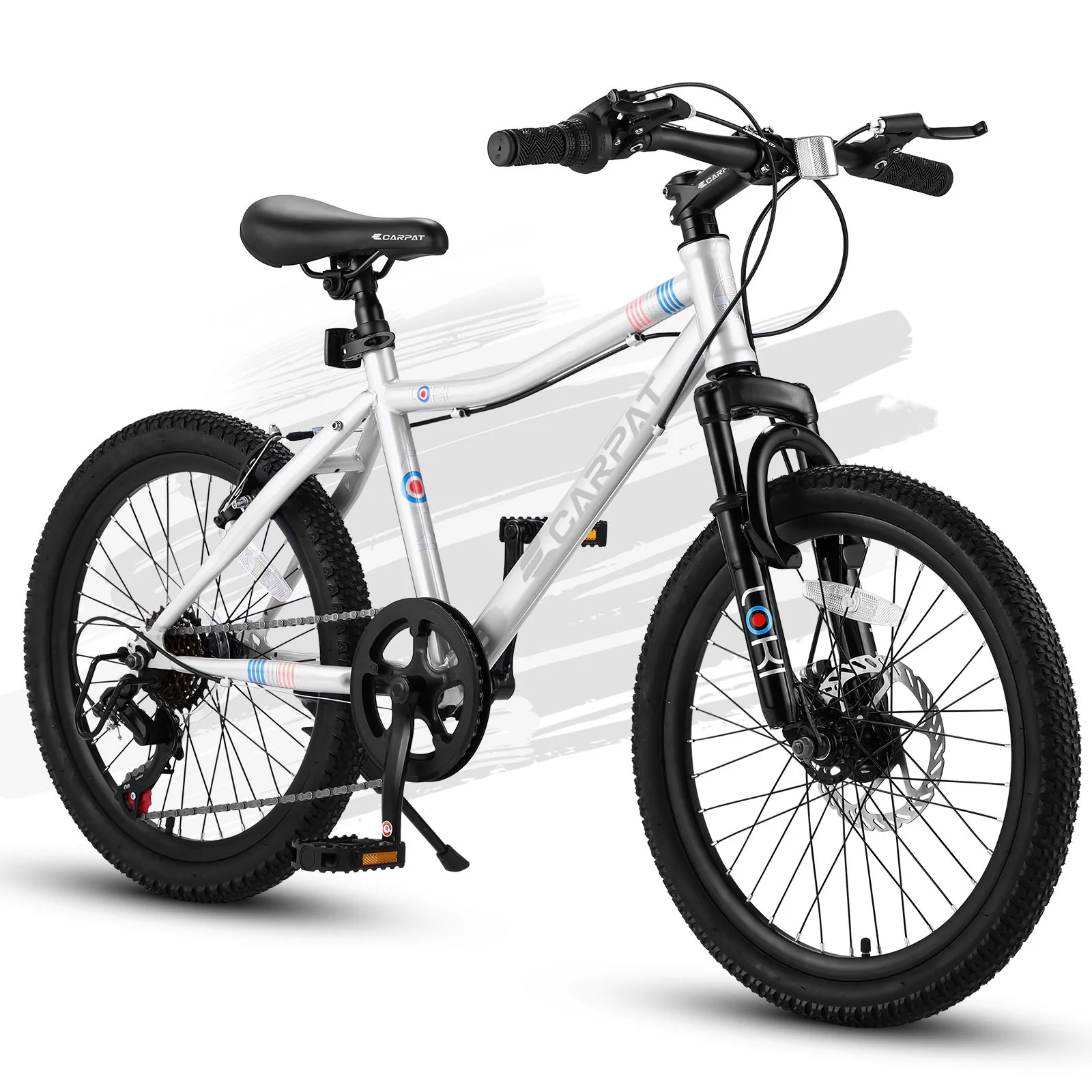 S20101 20" Kids' Bike, Boys Girls Mountain Bike Ages 8-12, 7 Speed Teenager Children Kids' Bicycles, Front Suspension Disc Brake Rear V-Brake, High Steel Frame - Image 5