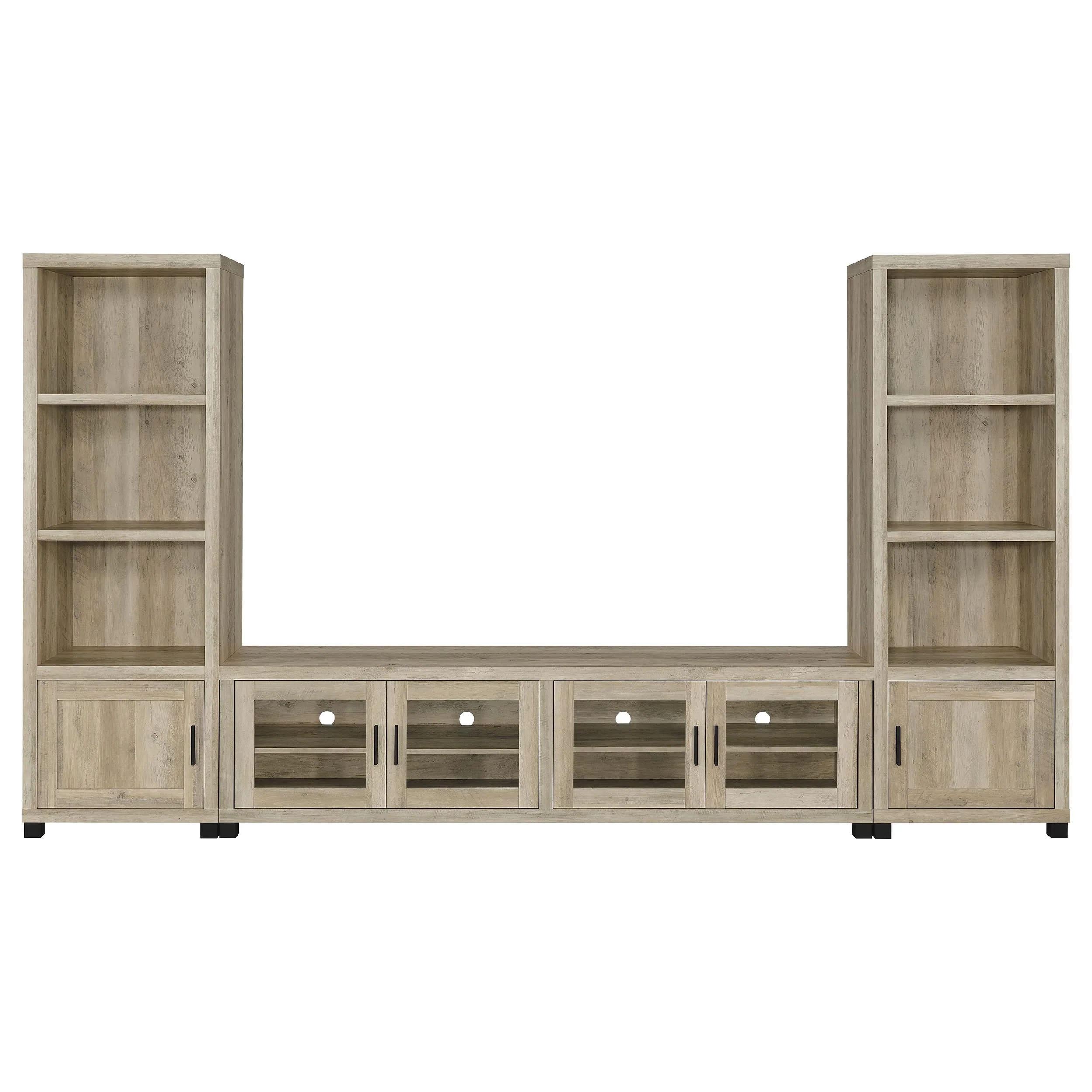 Sachin 3-Piece 79-Inch TV Entertainment Center Antique Pine - Image 5