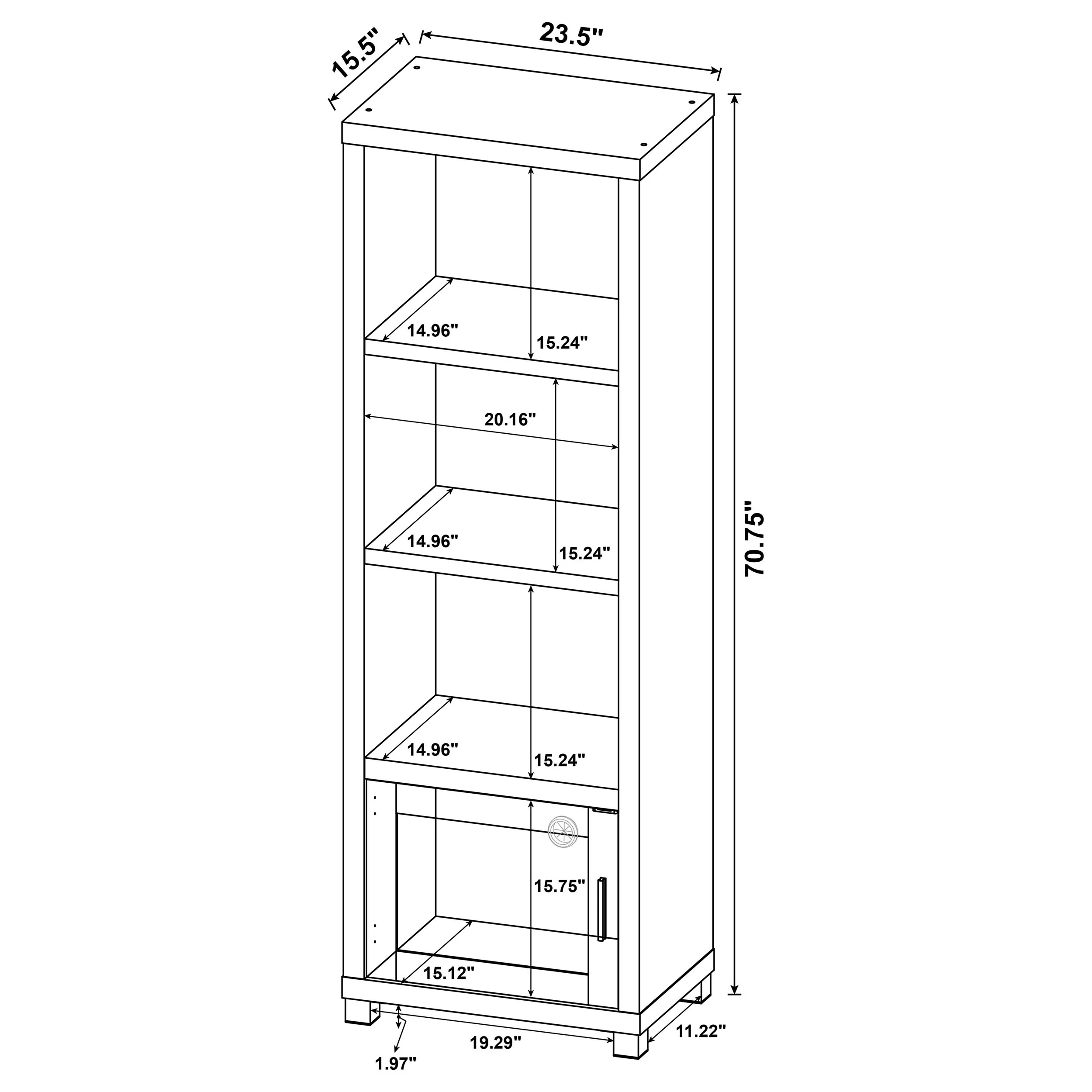 Sachin 3-Piece 79-Inch TV Entertainment Center Dark Pine - Image 17