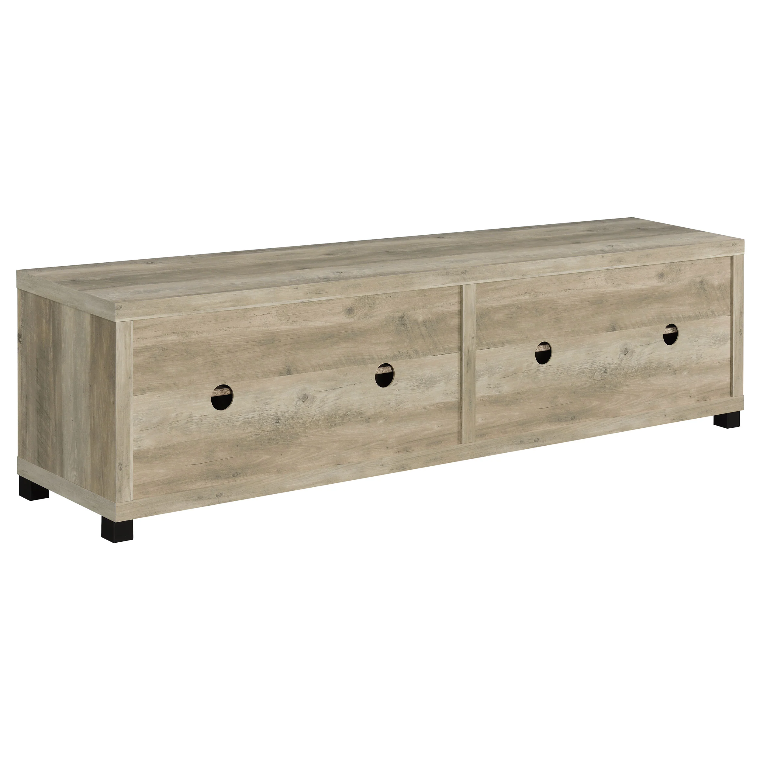 Sachin 4-Door TV Stand - 79 Inch Distressed Pine - Image 7