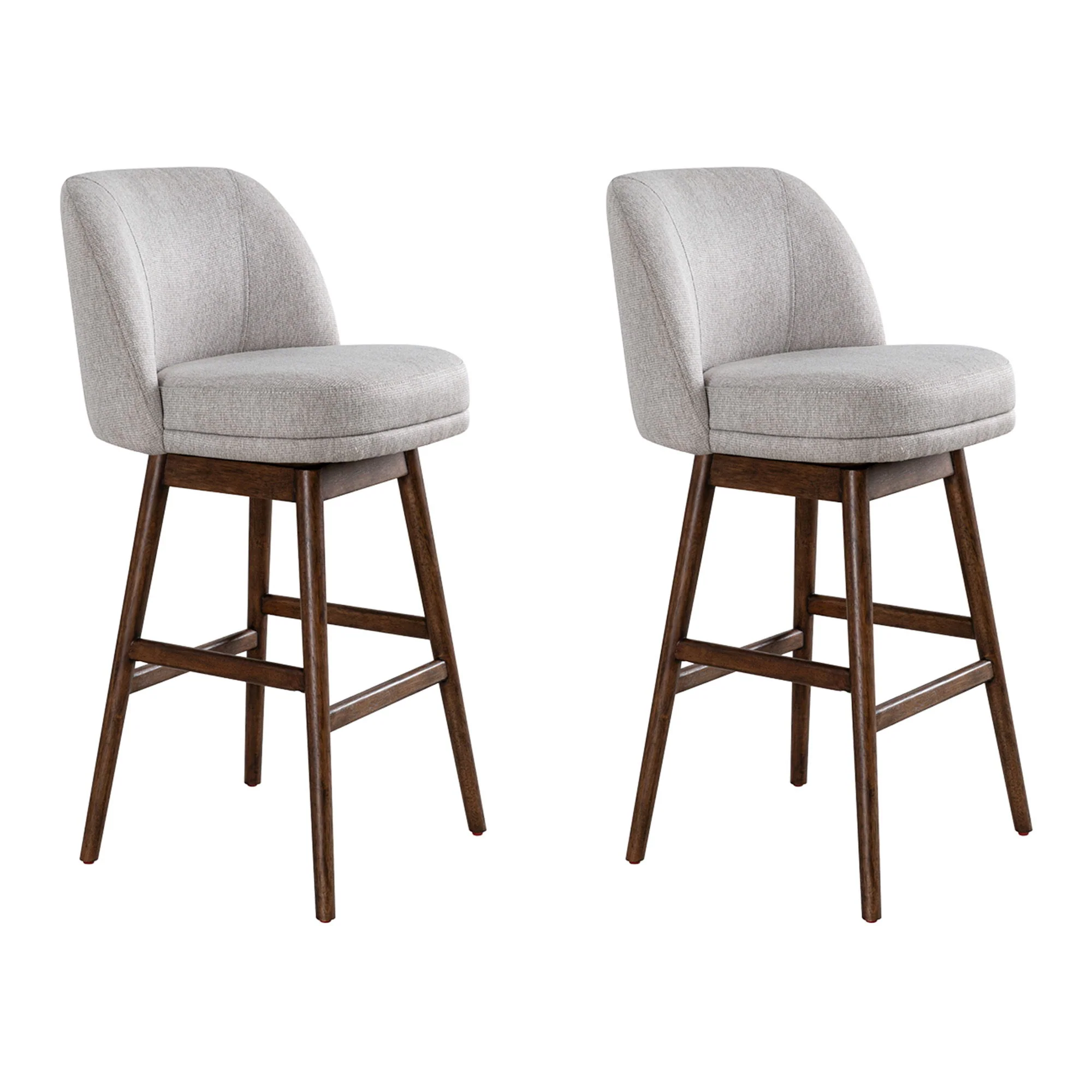 Sadie - Solid Wood Upholstered 30" Bar Height Swivel Barstool - Image 5
