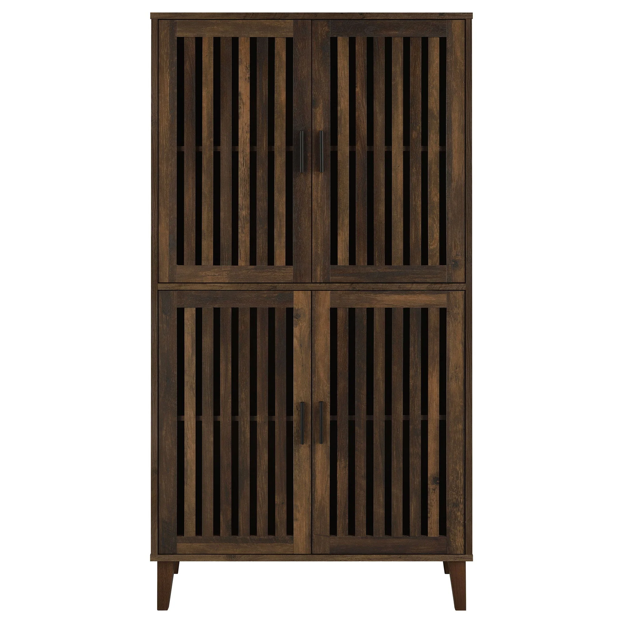 Sakai - 4 Door Tall Accent Cabinet With Slatted Doors - Brown - Image 6