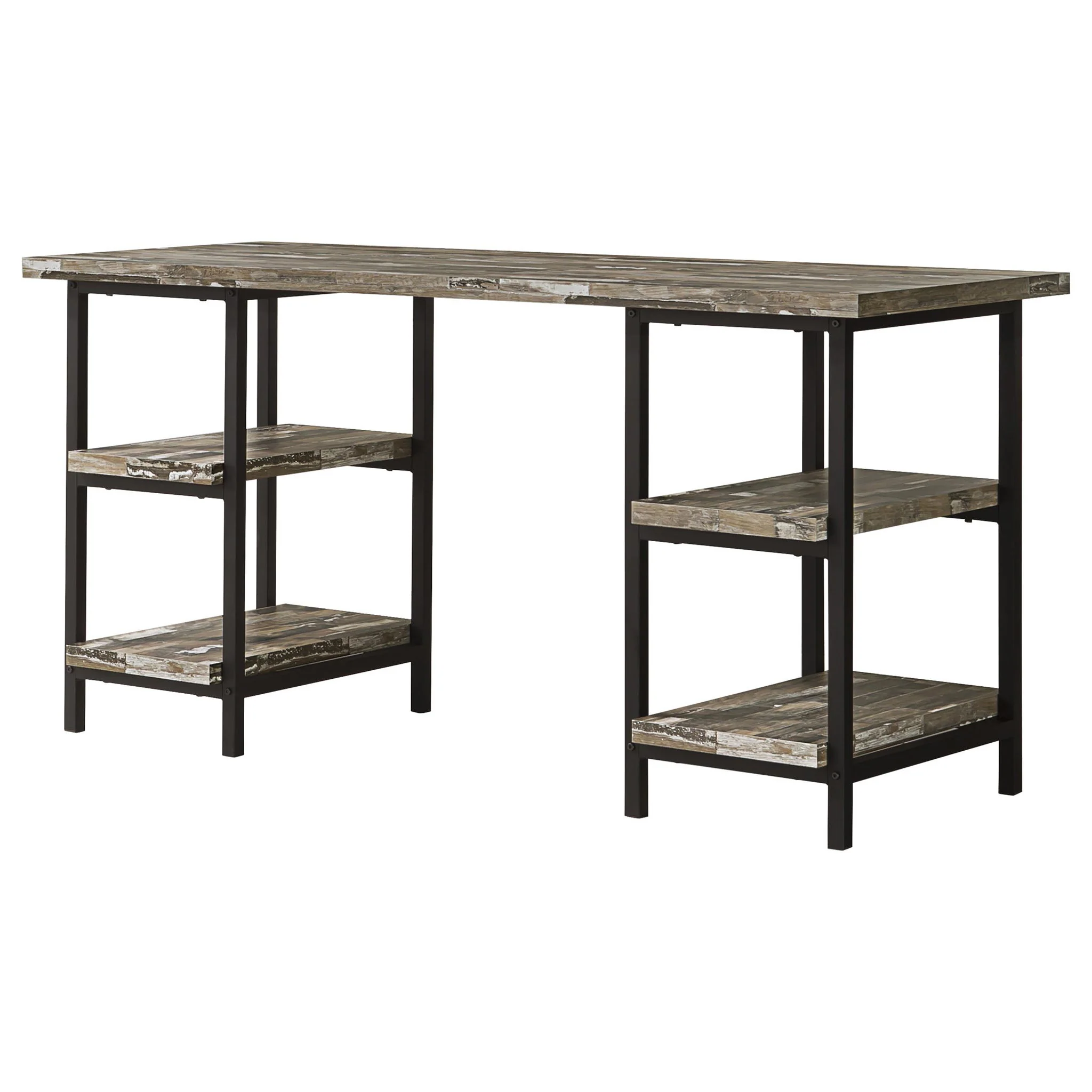 Salvaged - 4 Shelf Writing Desk With Hollow Board - Brown