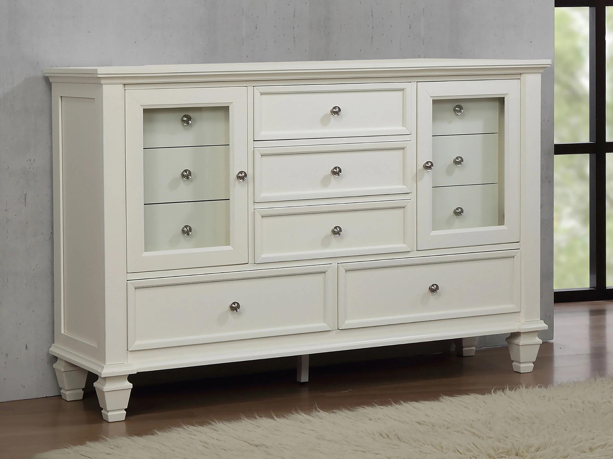 Sandy Beach 11-Drawer Dresser in Cream White - Image 4