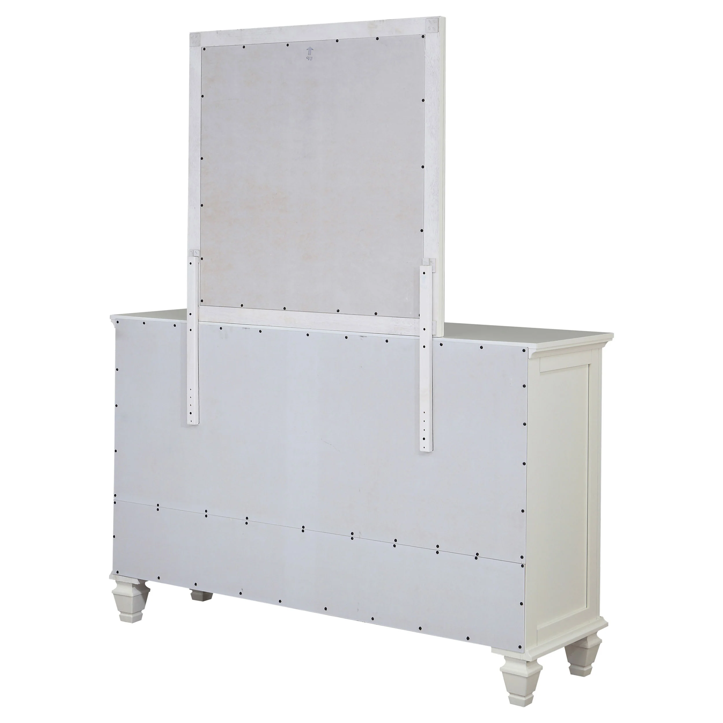 Sandy Beach 11-Drawer Dresser with Mirror, Cream White - Image 7