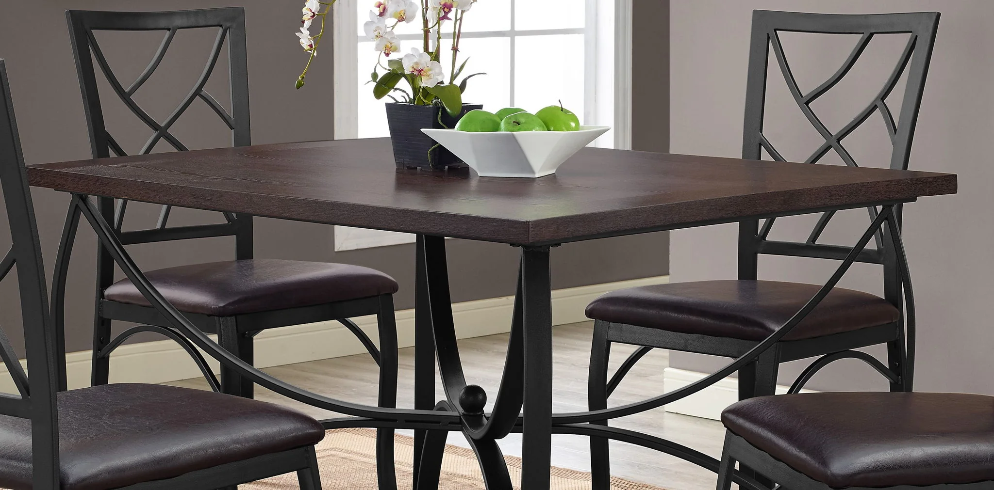 Sanford - 5 Piece Dining Table Set - Royal Mahogany - Image 4