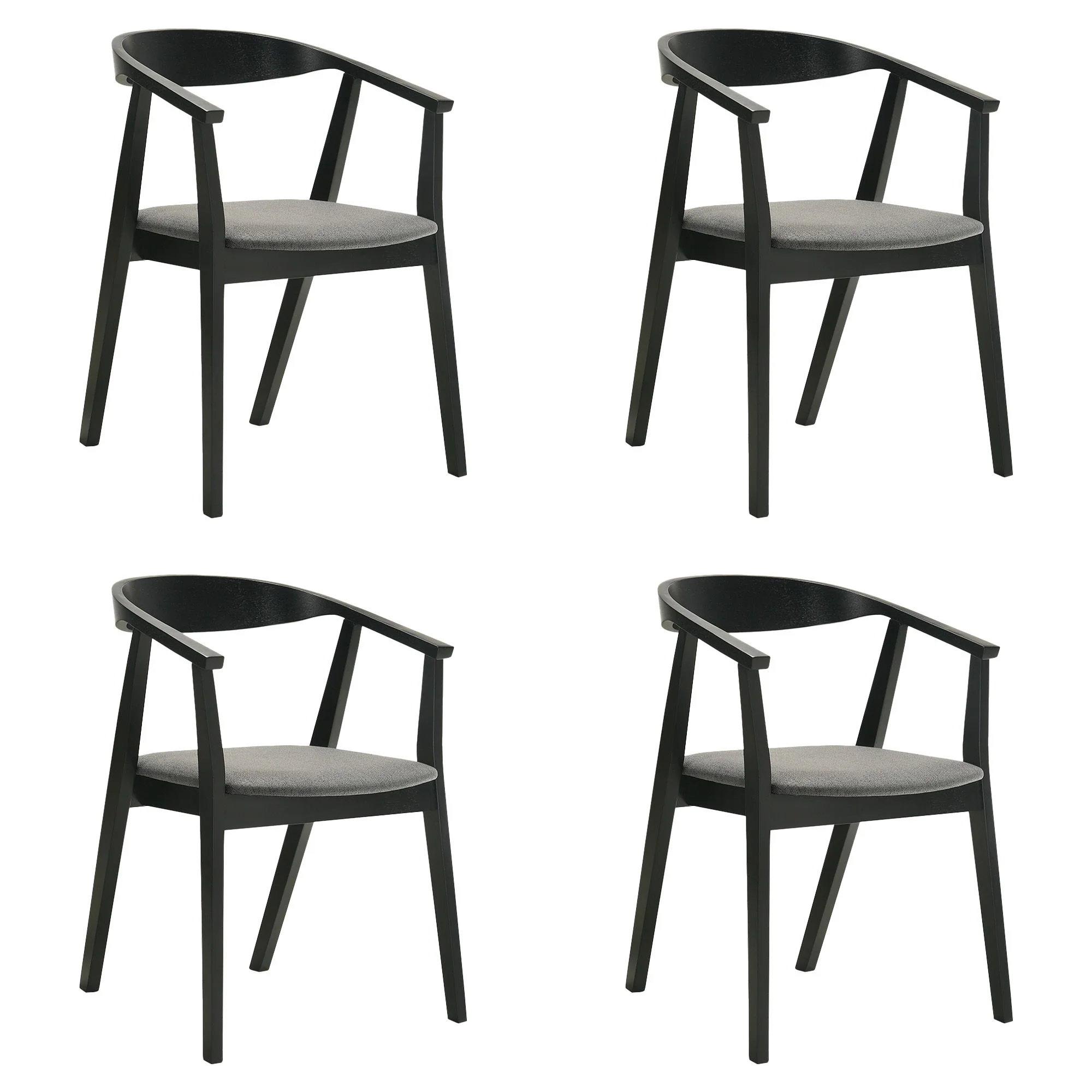 Santana - Wood Dining Chair With Black Frame - Image 3