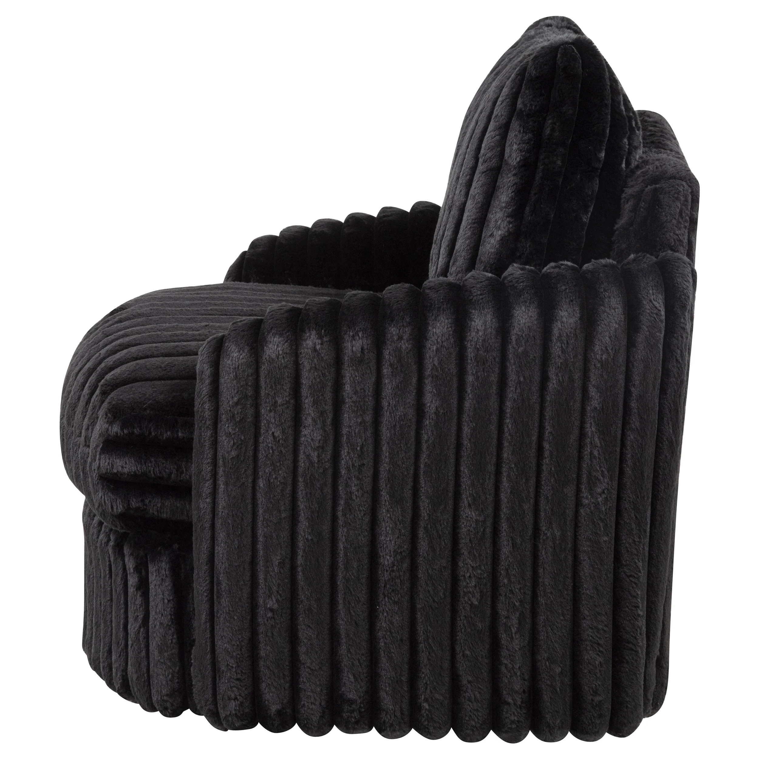 Sarco Corduroy Swivel Accent Chair in Black - Image 3