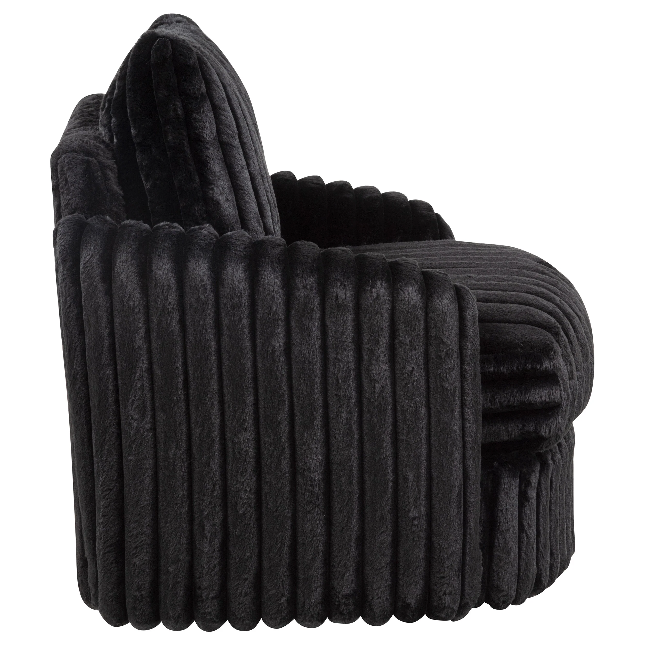 Sarco Corduroy Swivel Accent Chair in Black - Image 6