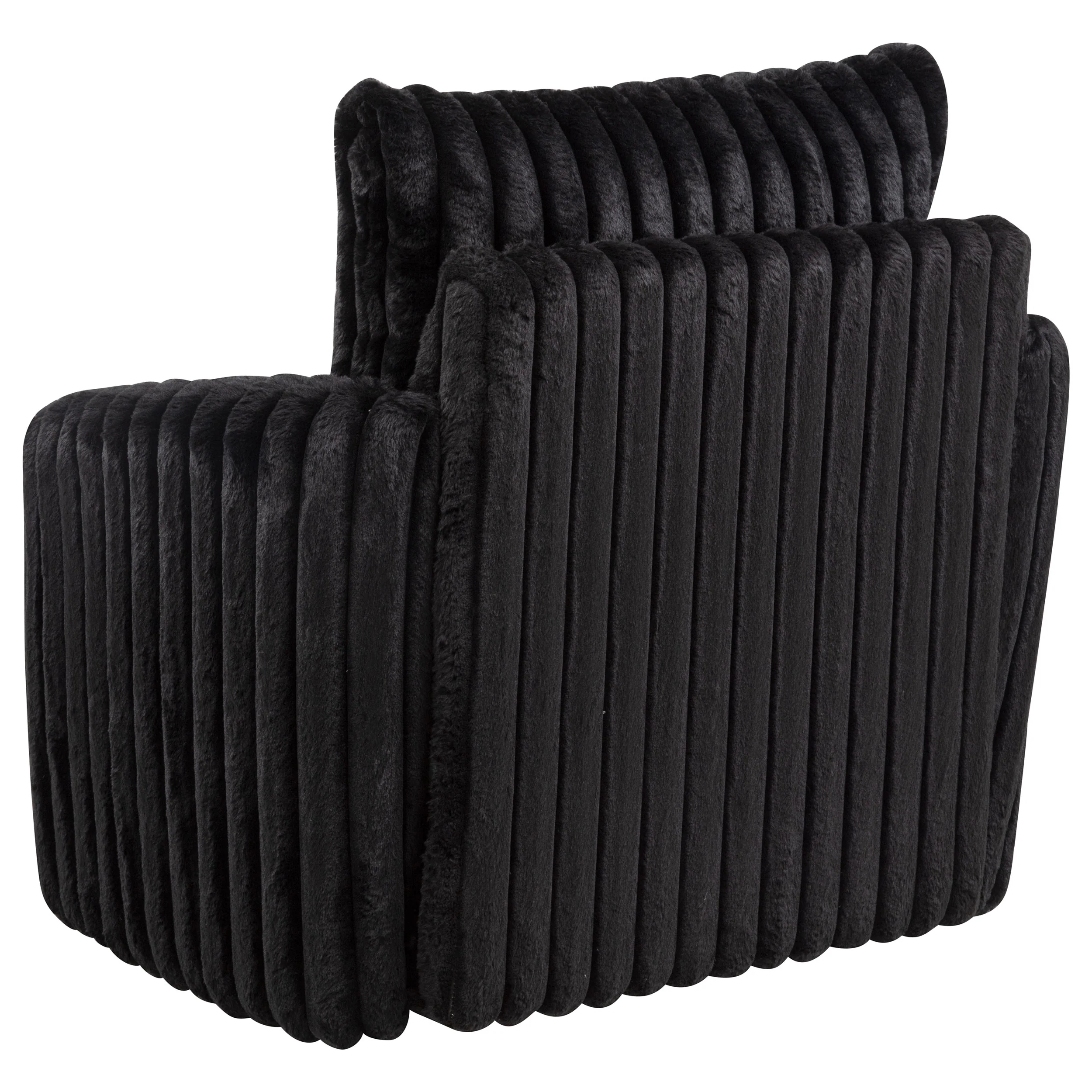 Sarco Corduroy Swivel Accent Chair in Black - Image 7