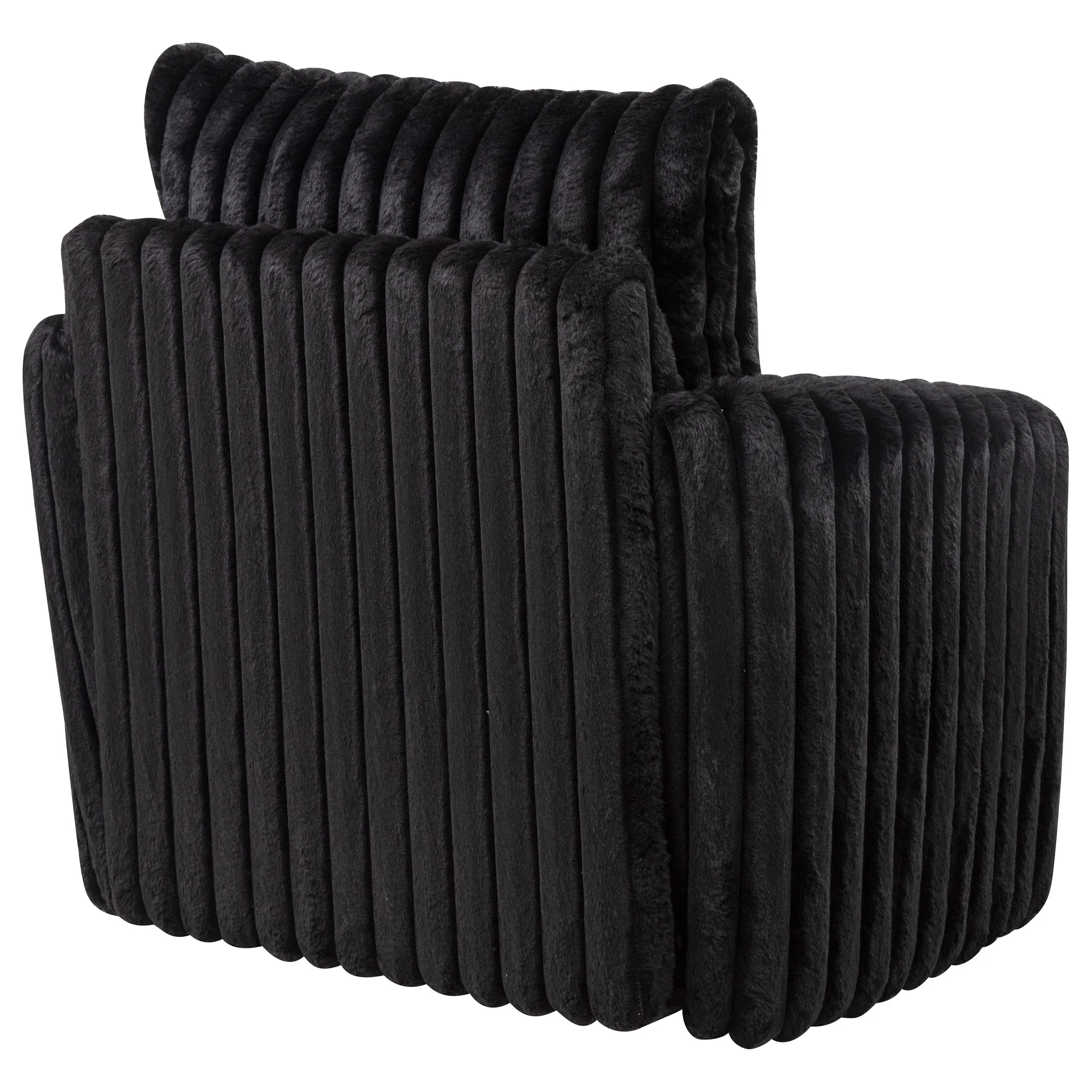 Sarco Corduroy Swivel Accent Chair in Black - Image 9