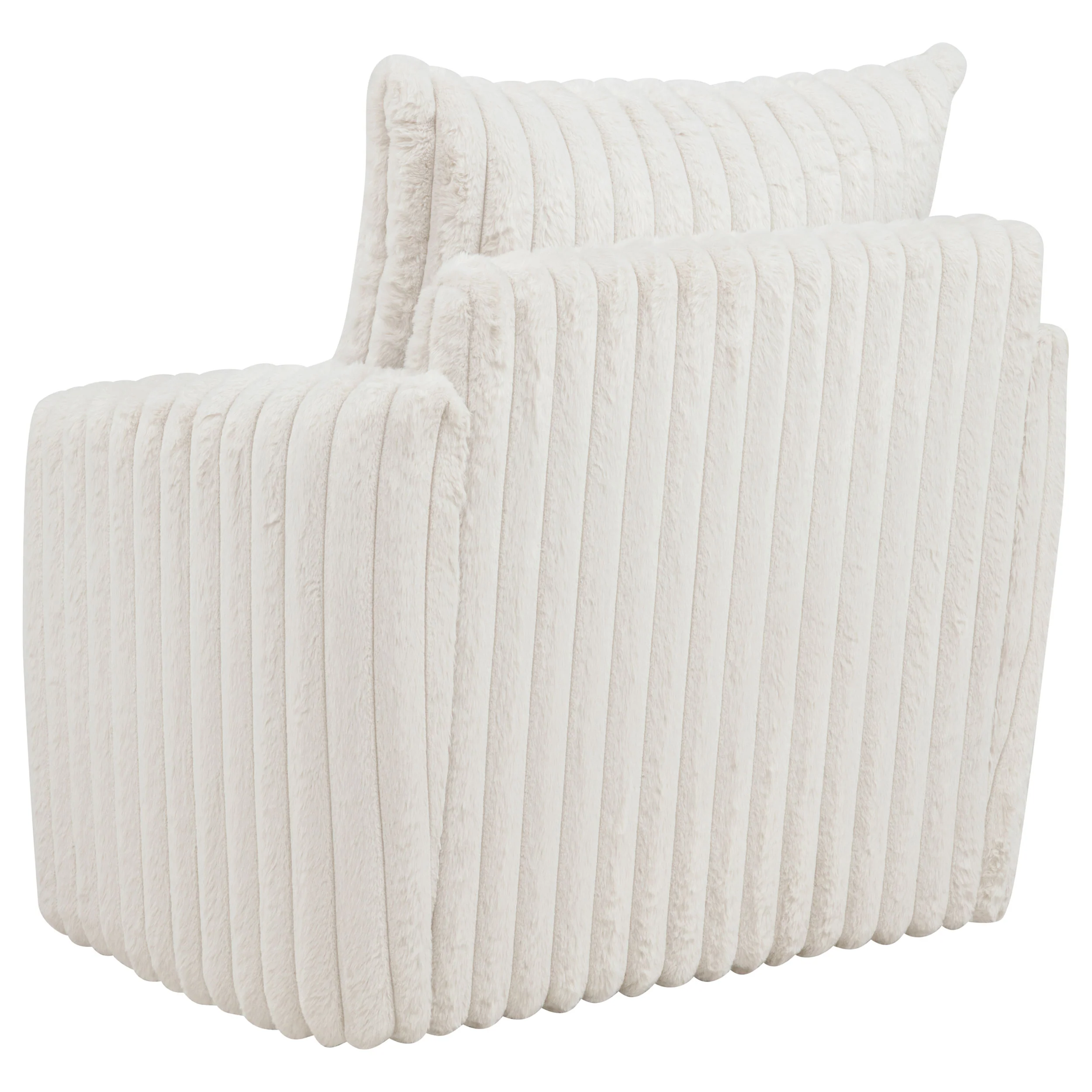 Sarco Corduroy Upholstered Swivel Accent Chair, Ivory - Image 6
