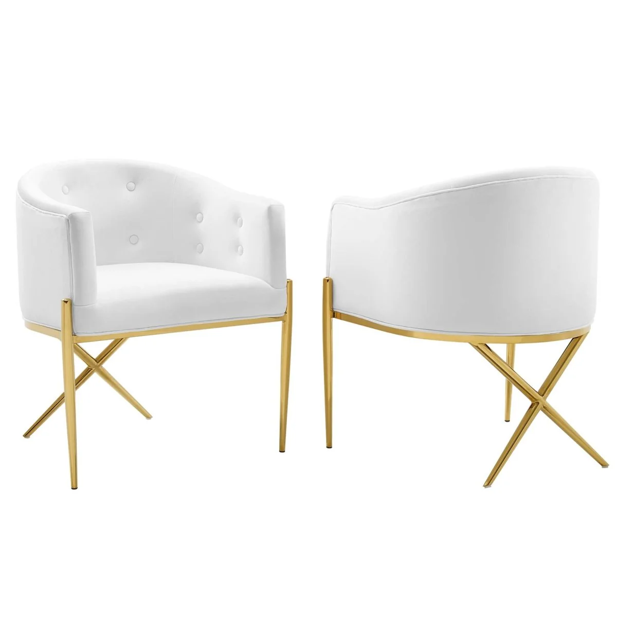 Savour Tufted Performance Velvet Accent Dining Armchair Set of 2 - Image 7