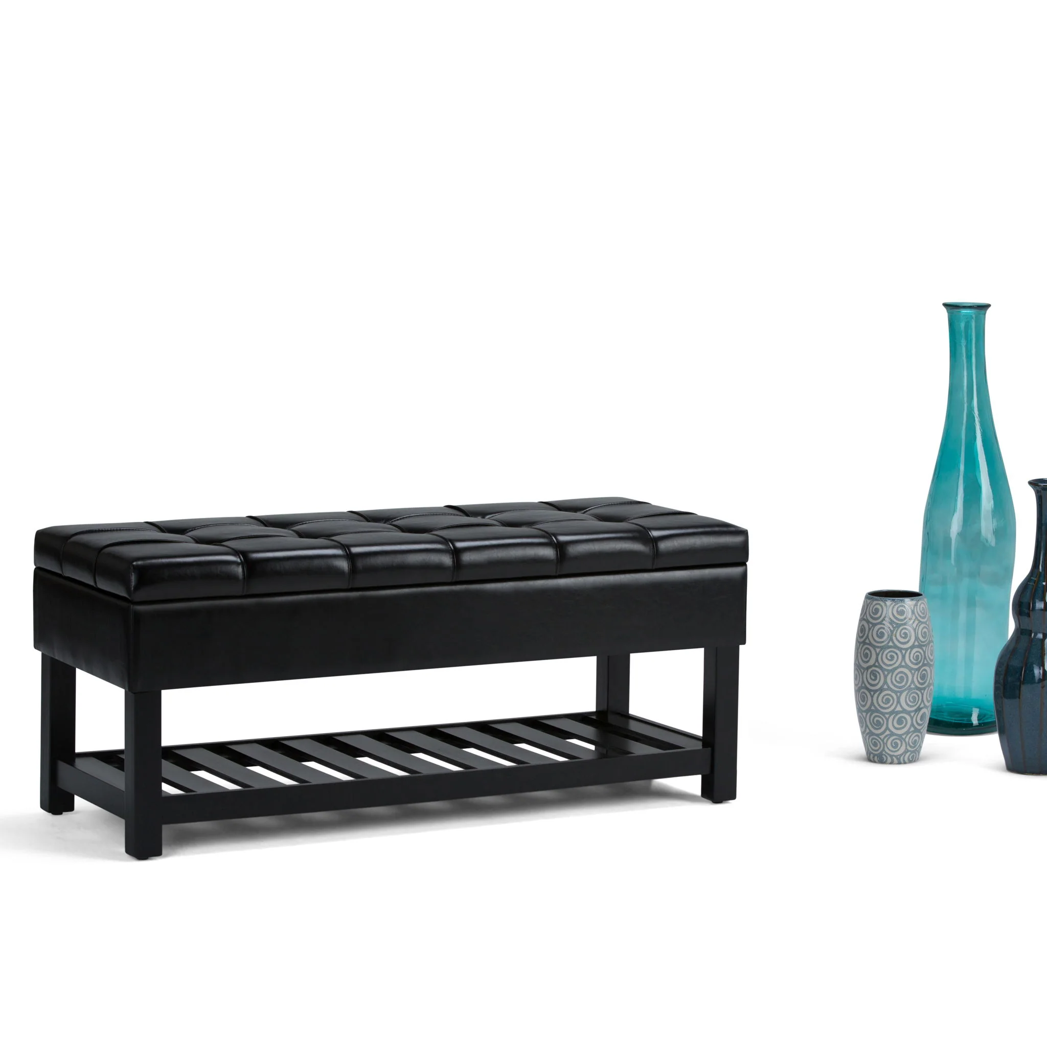 Saxon - Upholstered Transitional Storage Ottoman Bench - Image 33