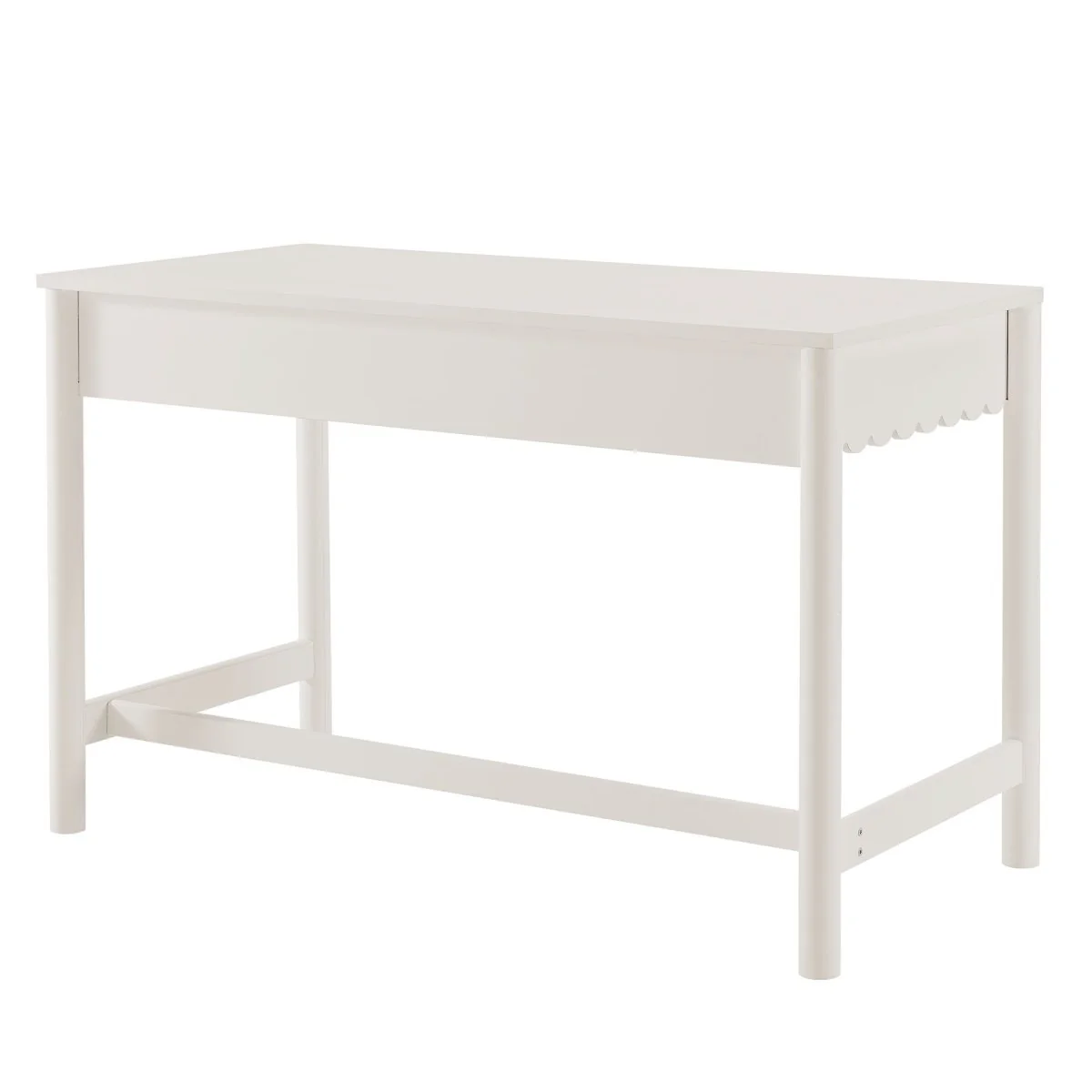 Scallop Writing Desk with Drawer — Elegant scallop-edged desk for home office and bedroom - Image 5