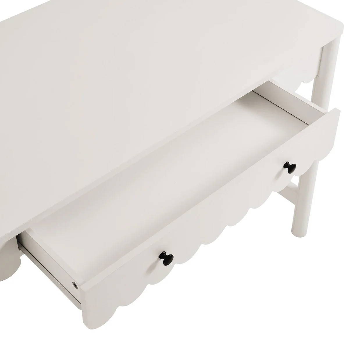 Scallop Writing Desk with Drawer — Elegant scallop-edged desk for home office and bedroom - Image 8