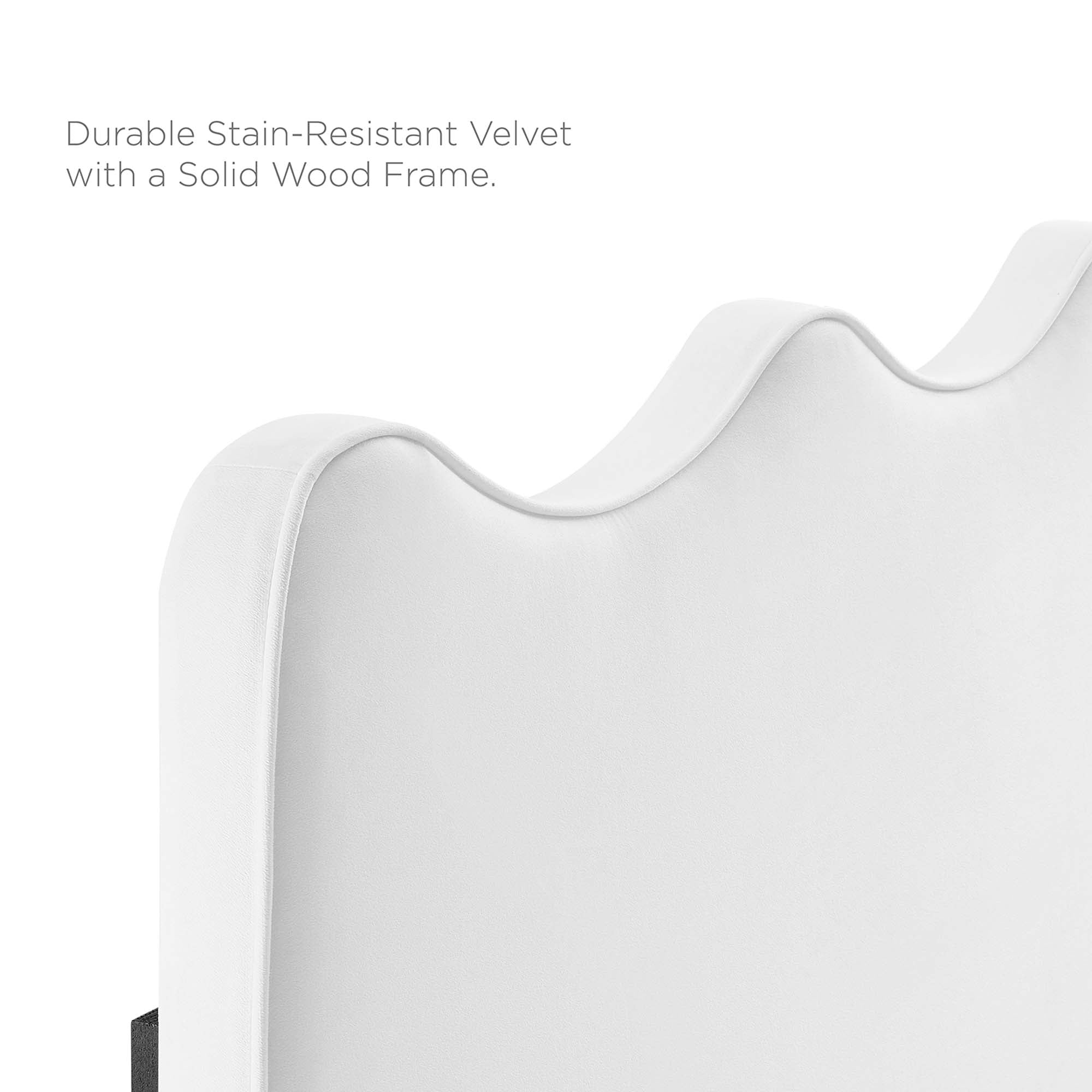 Scalloped Performance Velvet Platform Bed - Image 52