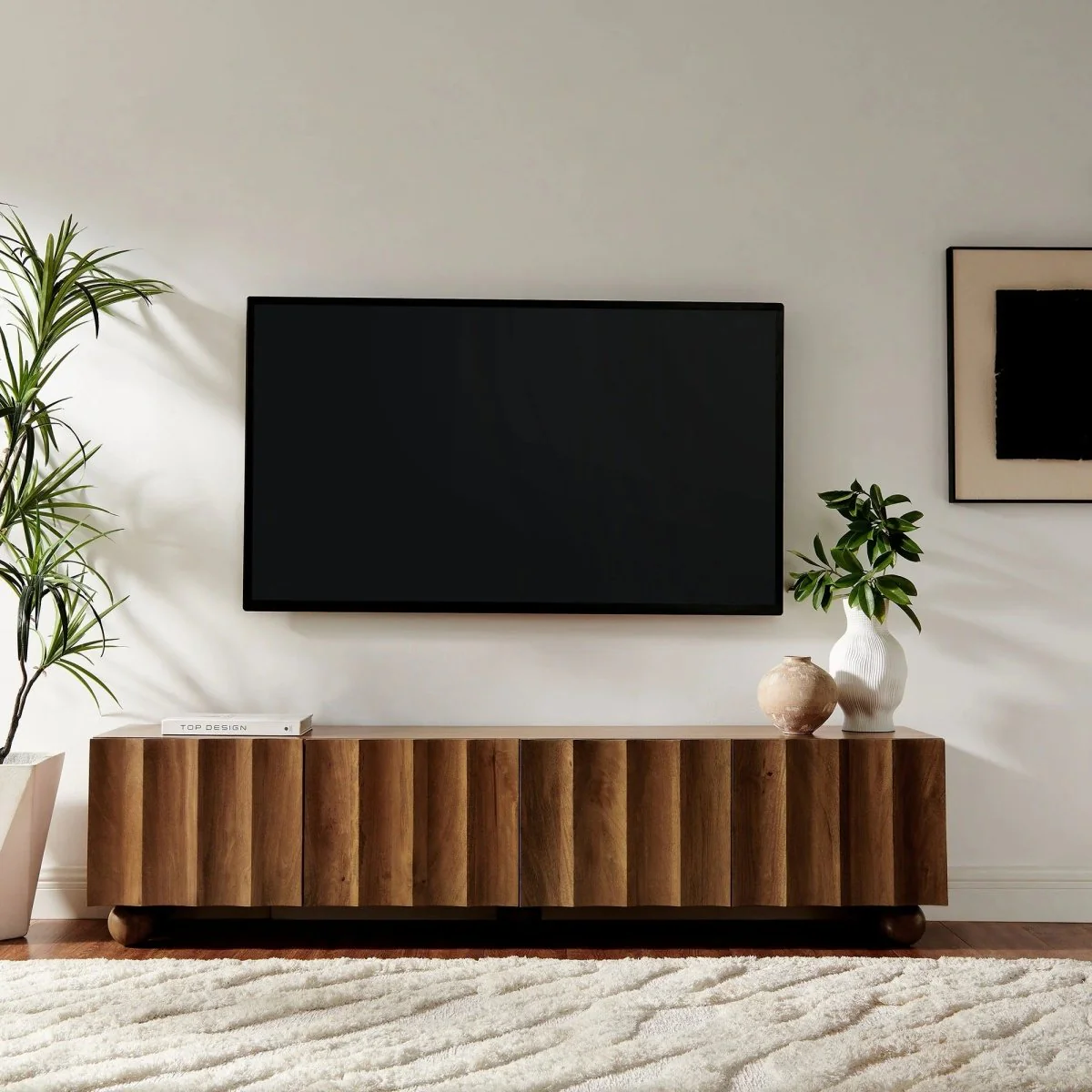 Scalloped Wood TV Stand 71 Inch - Image 2