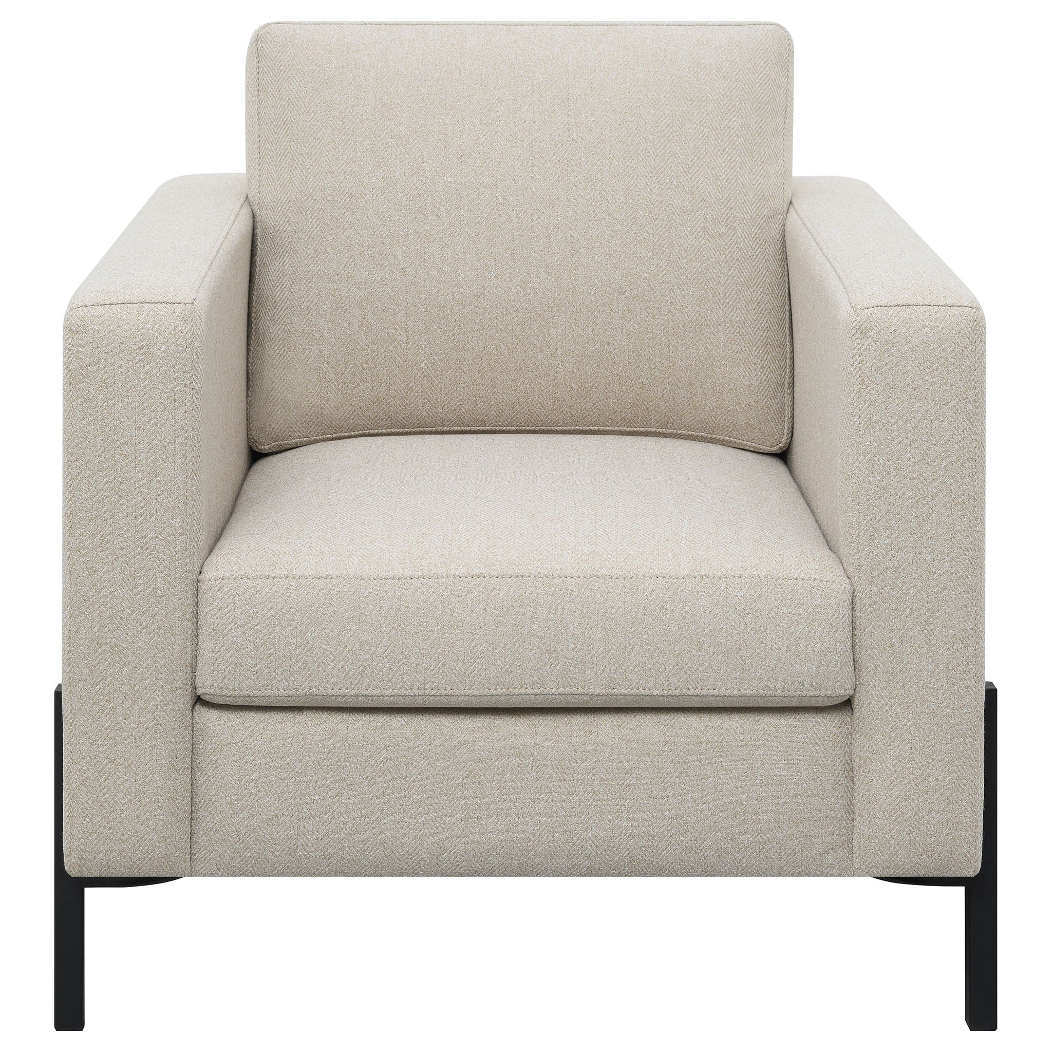 Schwan - Upholstered Track Arm Accent Chair - Oatmeal - Image 3