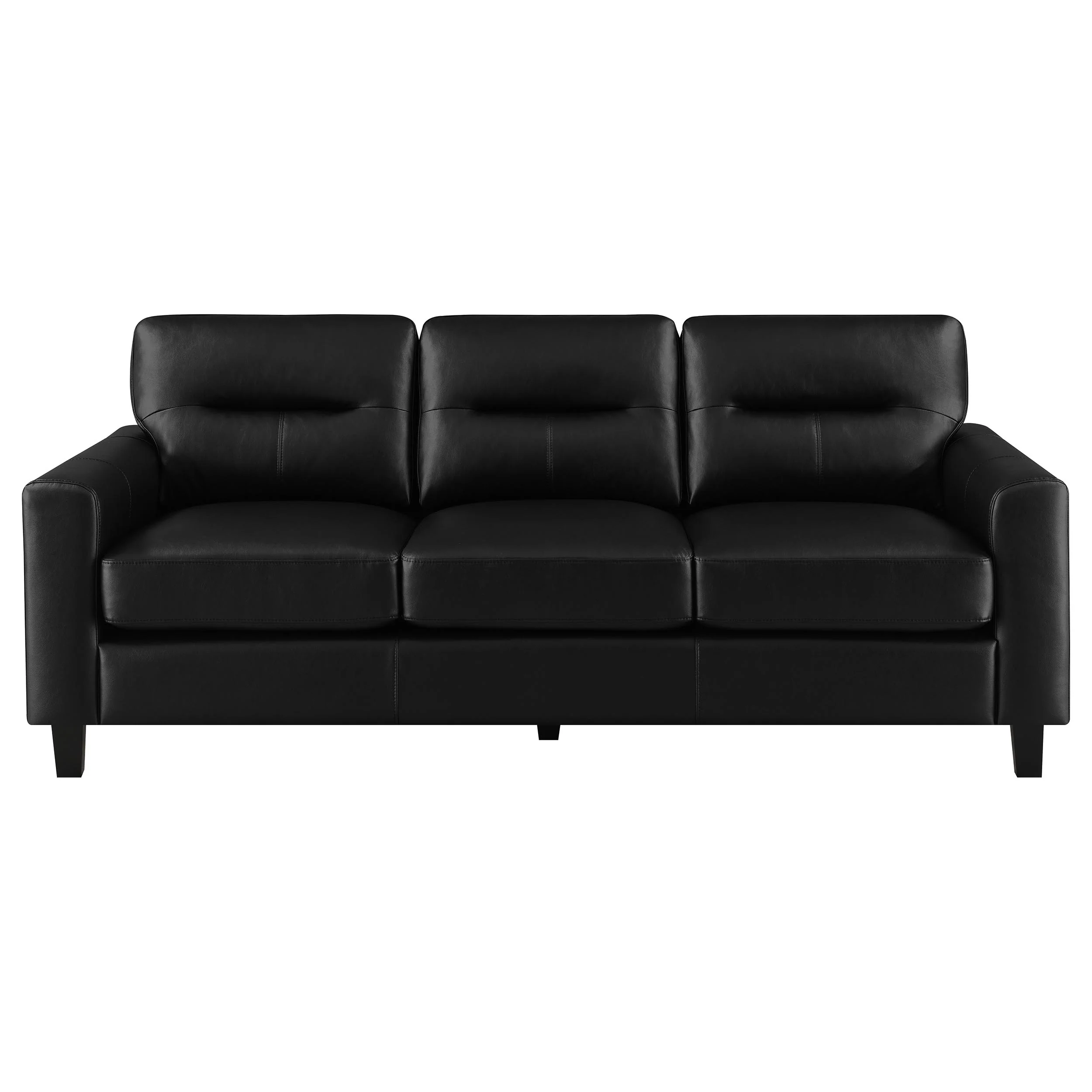 Scotland 2-Piece Faux Leather Sofa Set, Black - Image 5