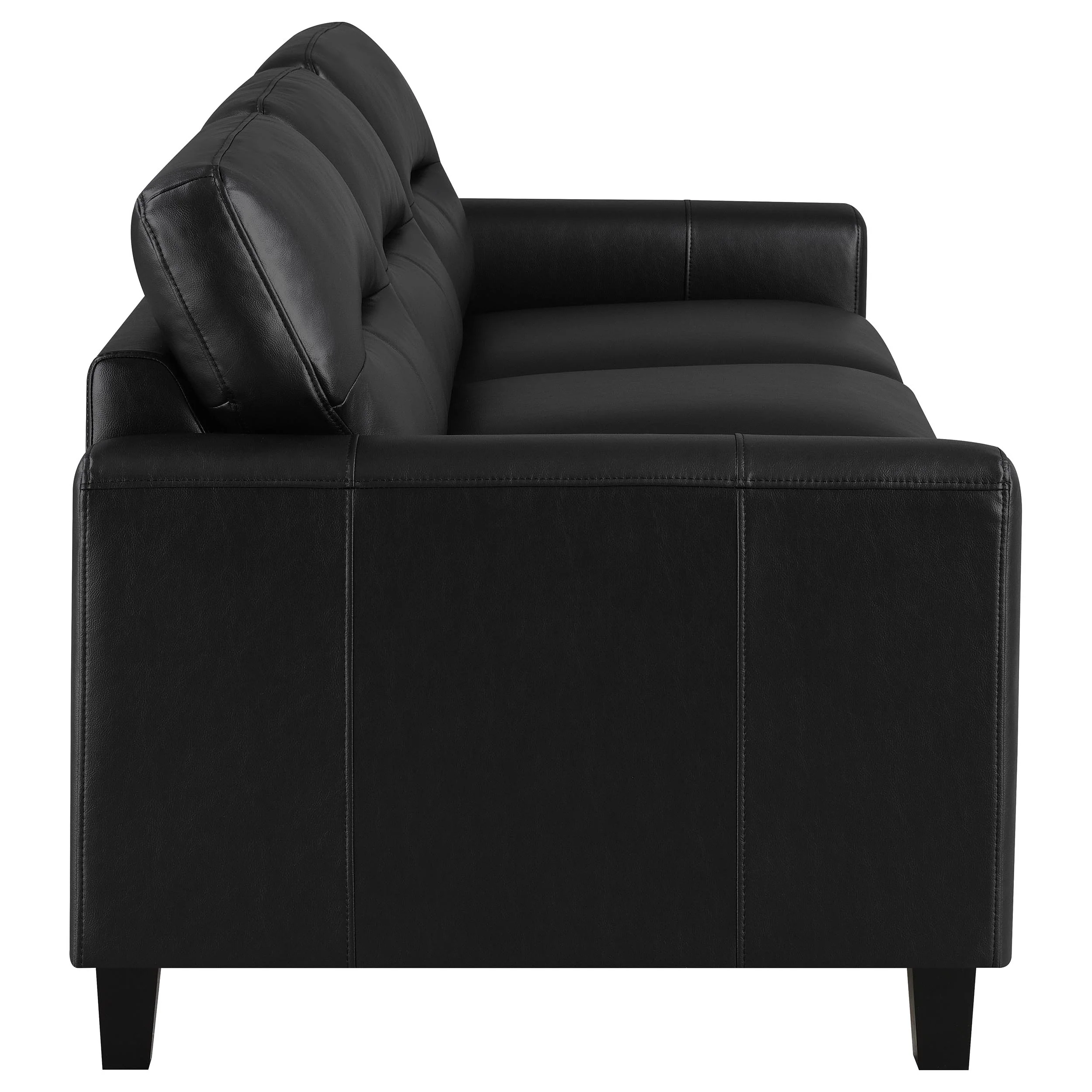 Scotland 2-Piece Faux Leather Sofa Set, Black - Image 7