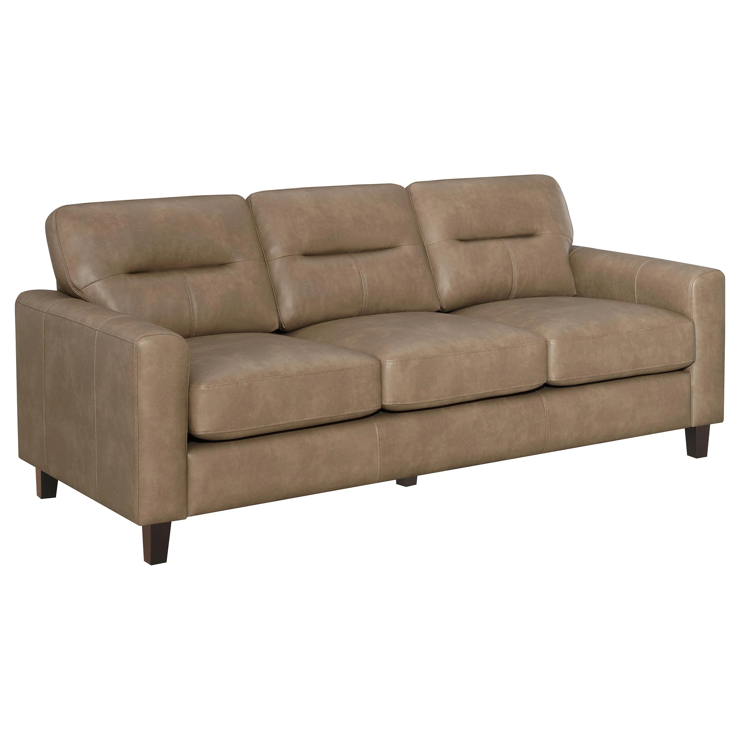 Scotland 2-Piece Faux Leather Sofa Set in Brown - Image 2