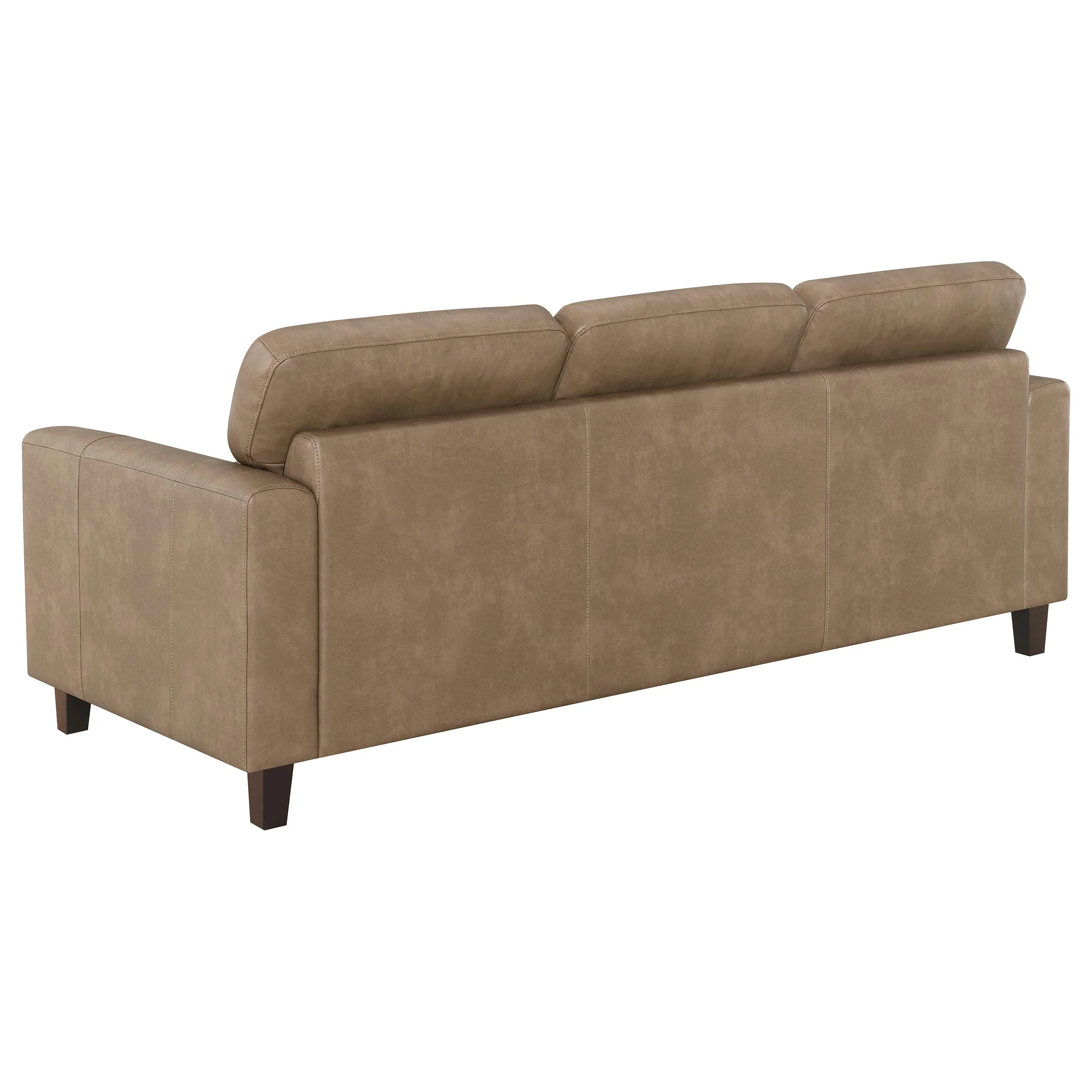 Scotland 2-Piece Faux Leather Sofa Set in Brown - Image 4