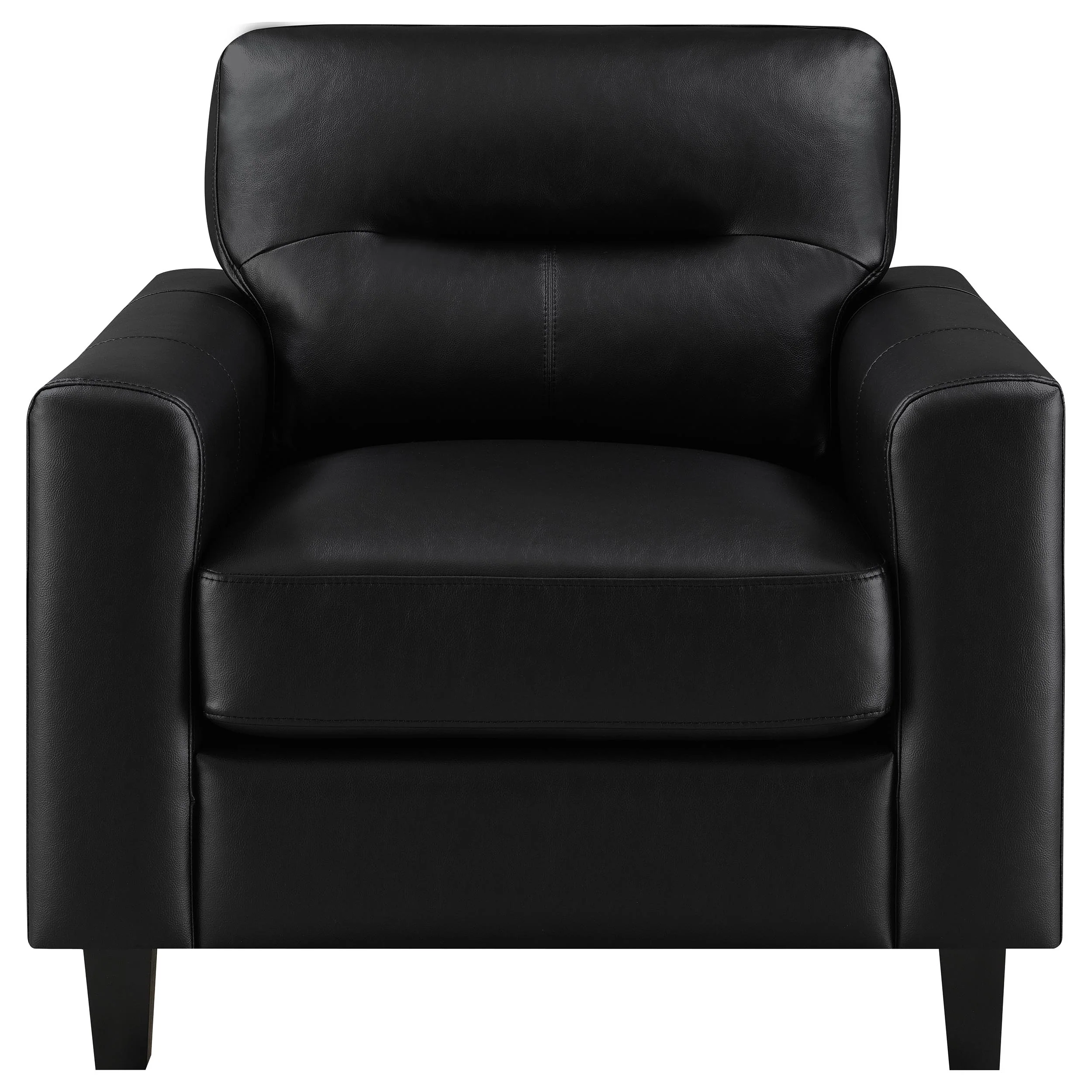 Scotland Faux Leather Track Arm Chair - Black - Image 5