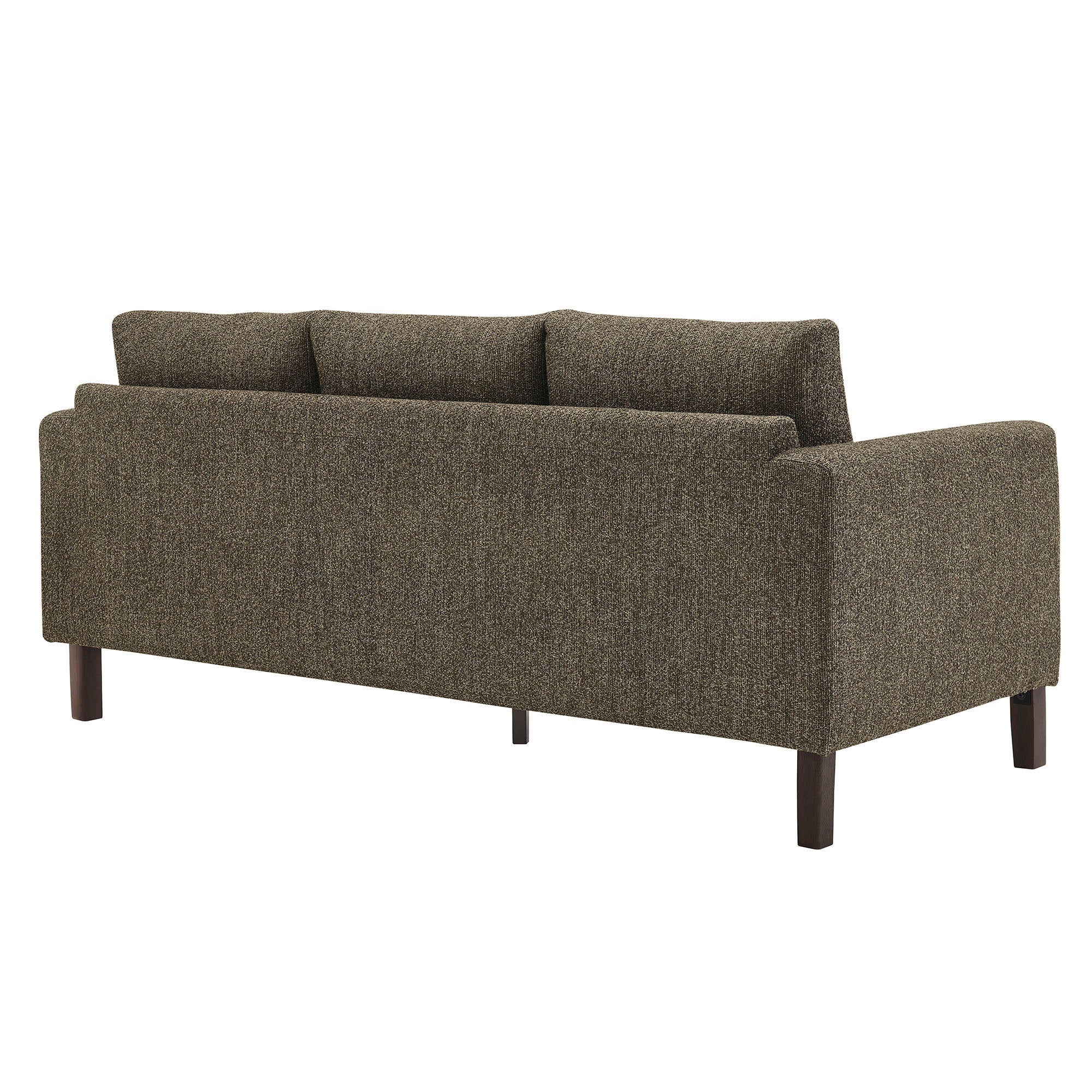 Sculptural 75" Brushed Bouclé Sofa with Tapered Wood Legs - Image 11