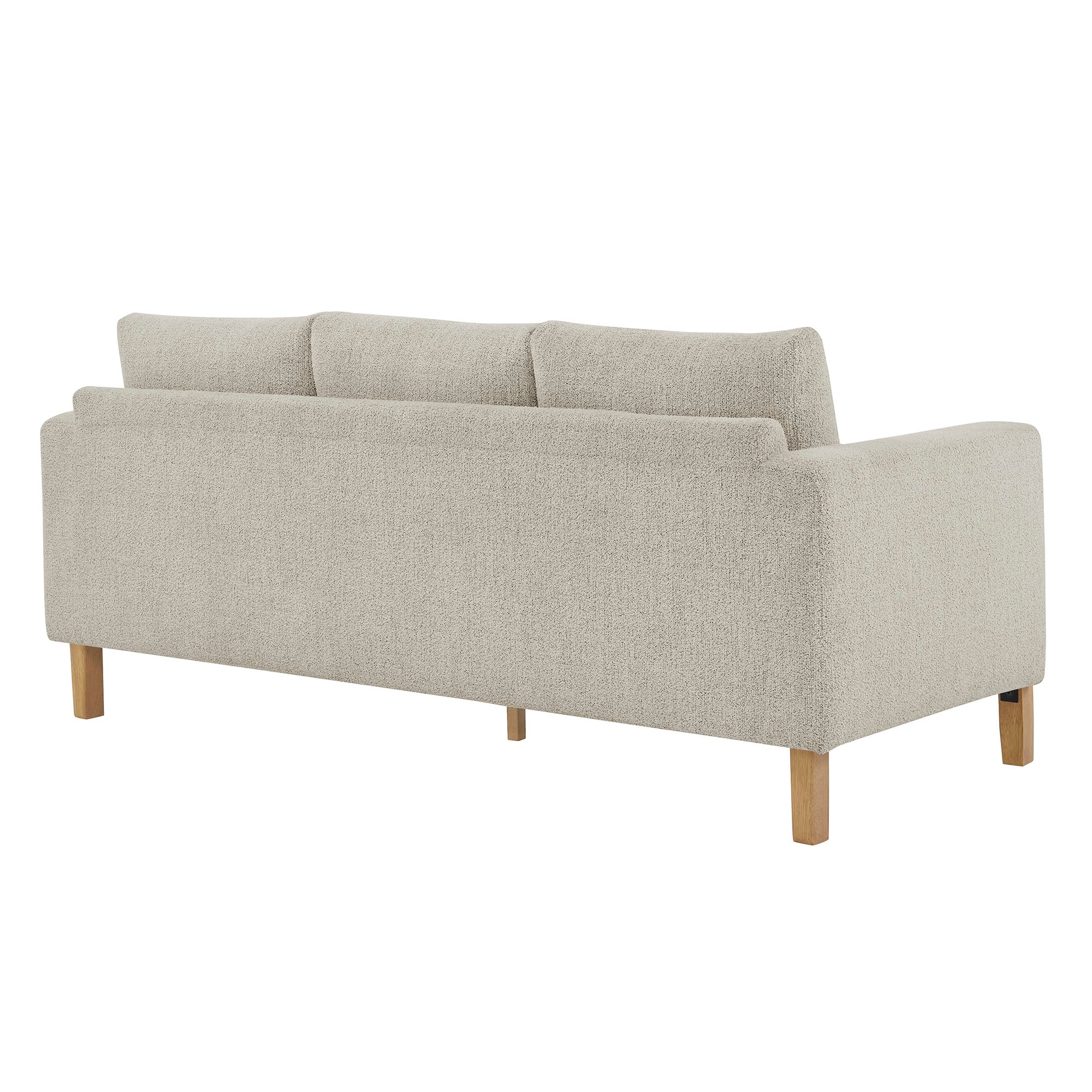 Sculptural 75" Brushed Bouclé Sofa with Tapered Wood Legs - Image 17
