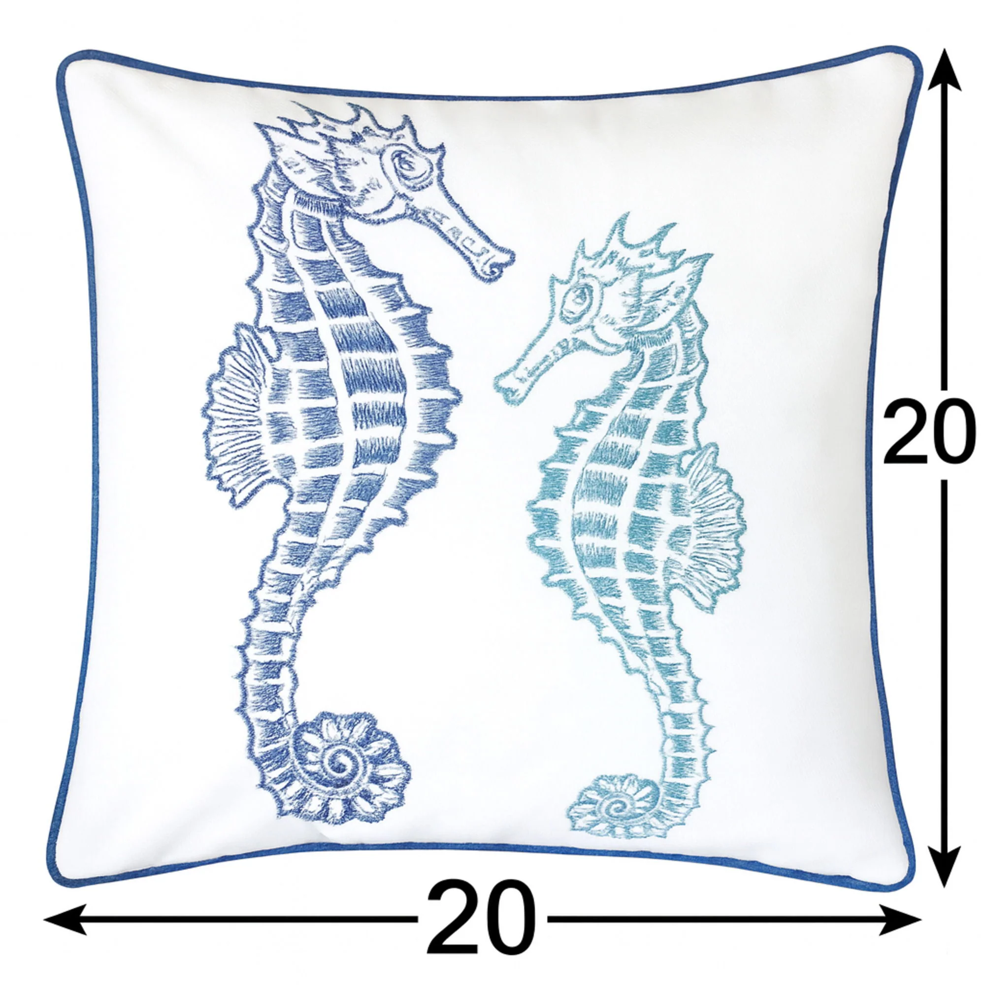 Seahorses Pillow Cover With Matching Back - Image 4