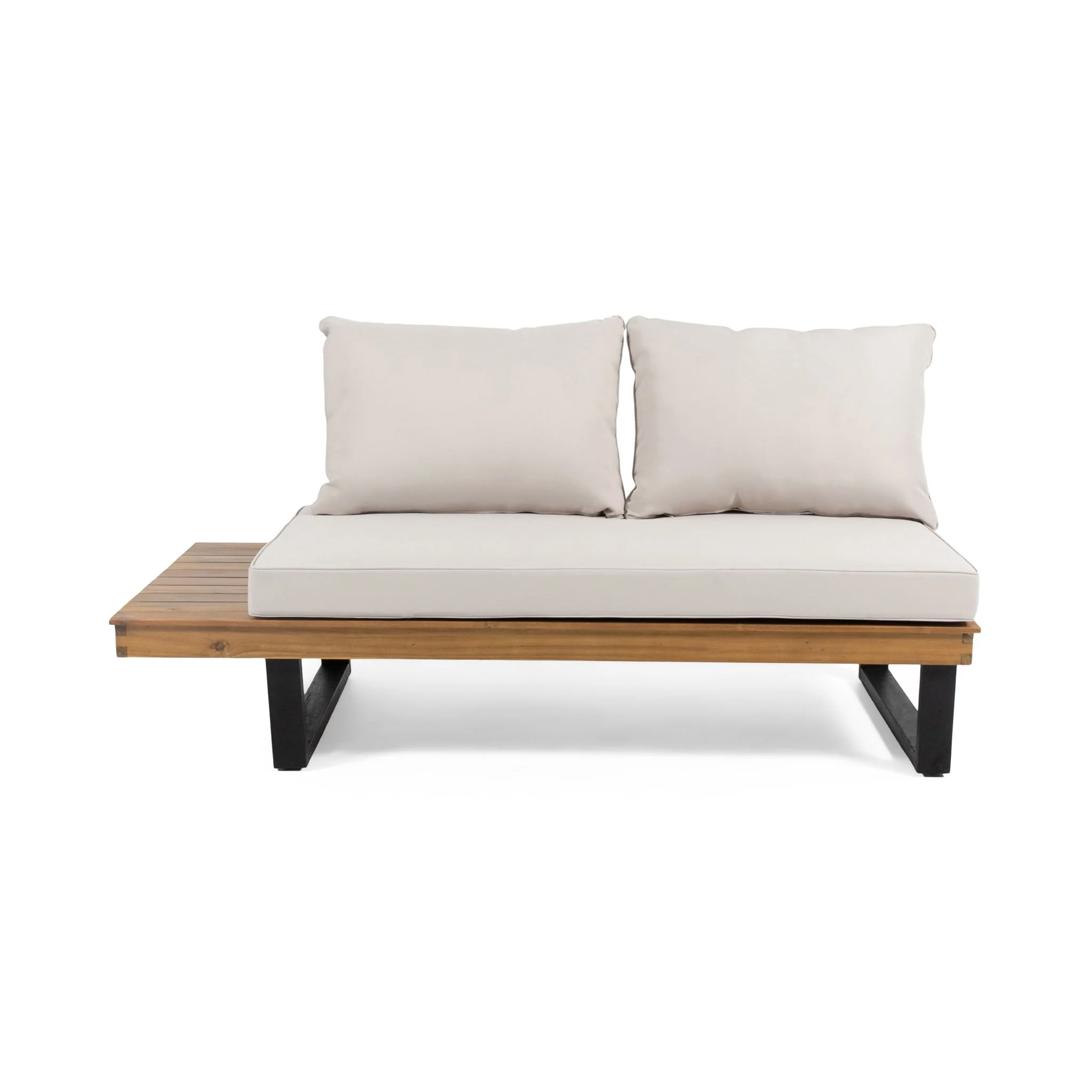 Sebastian - Hand Crafted 4 Piece Sofa Set With Water Resistant Cushions - Beige / Teak - Image 6