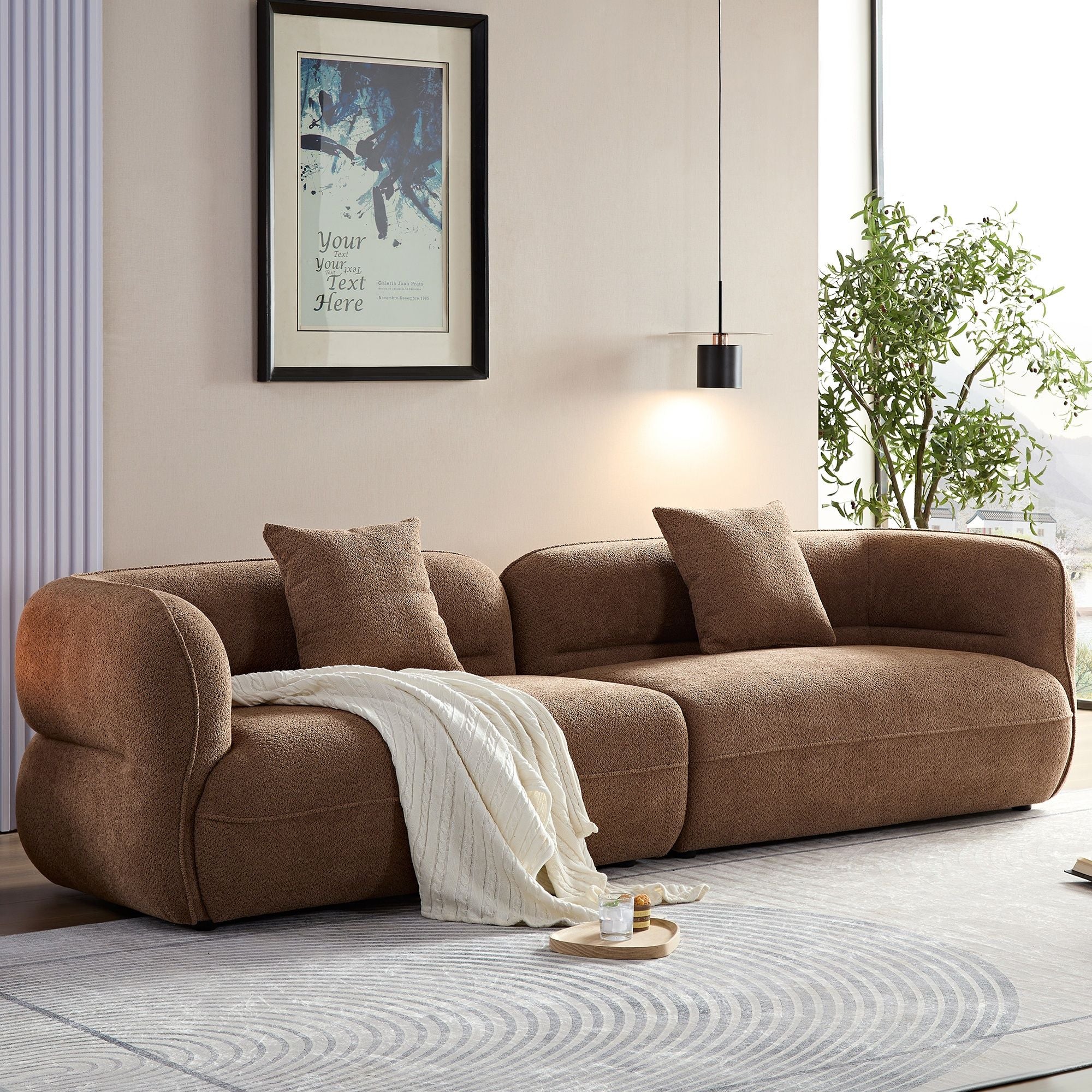 Sectional Sofa With Durable Fabric, Solid Wood Frame, And High Density Sponge Fill - Image 4