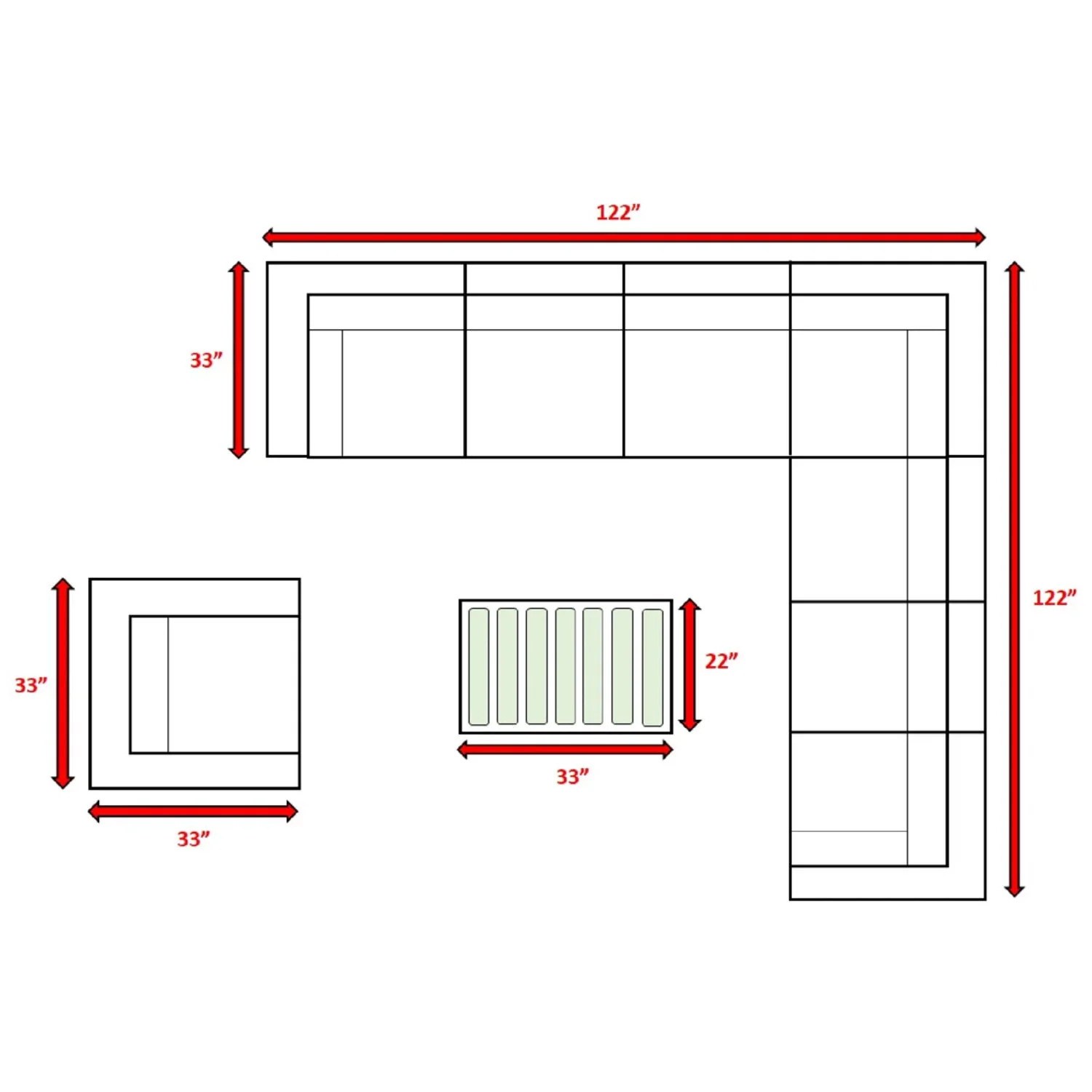 Stylish Entertainment Sectional Set, Outdoor Living - Image 17