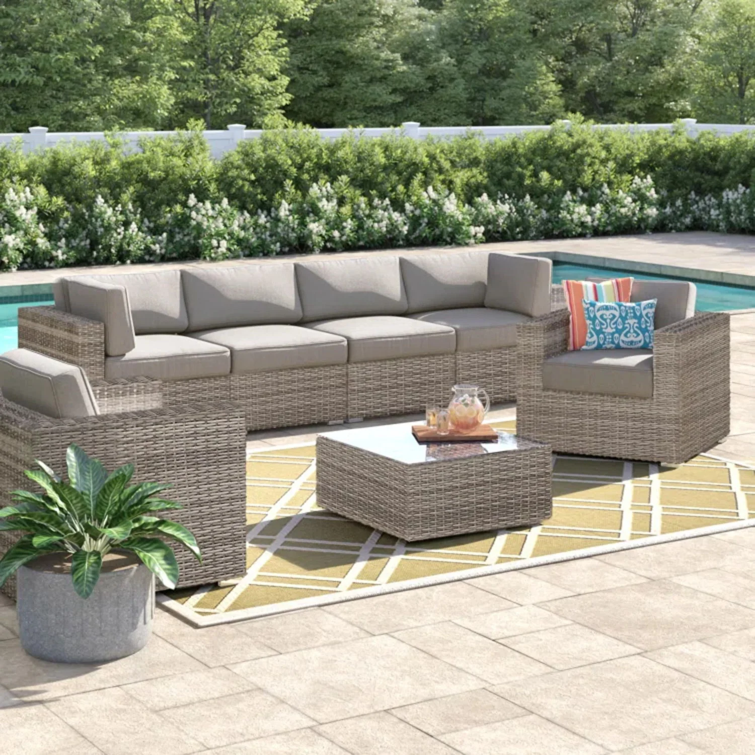 Stylish Entertainment Sectional Set, Outdoor Living - Image 62