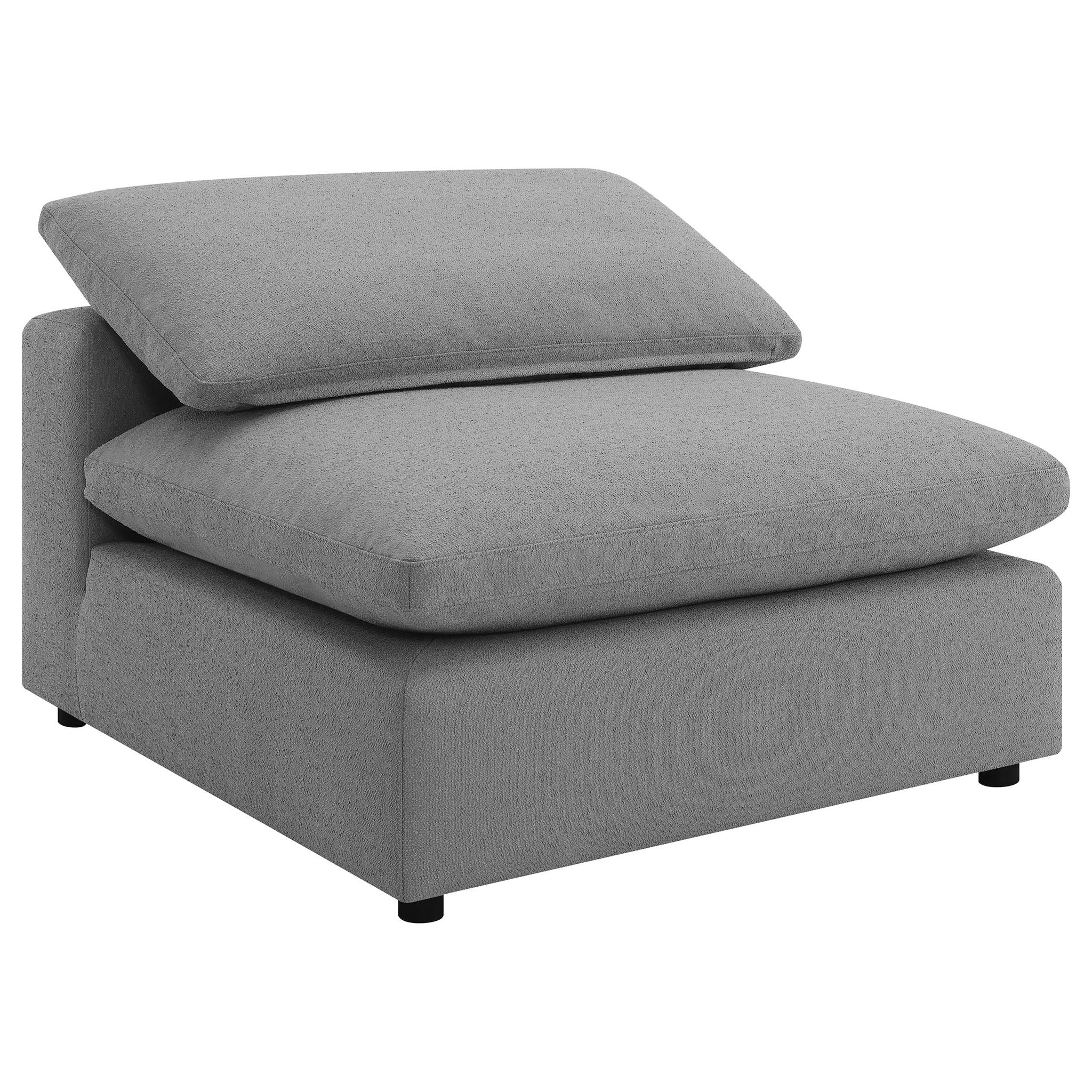 Segoura - 5 Piece Upholstered Modular Sectional With Reclined Back Pillows - Gray - Image 3
