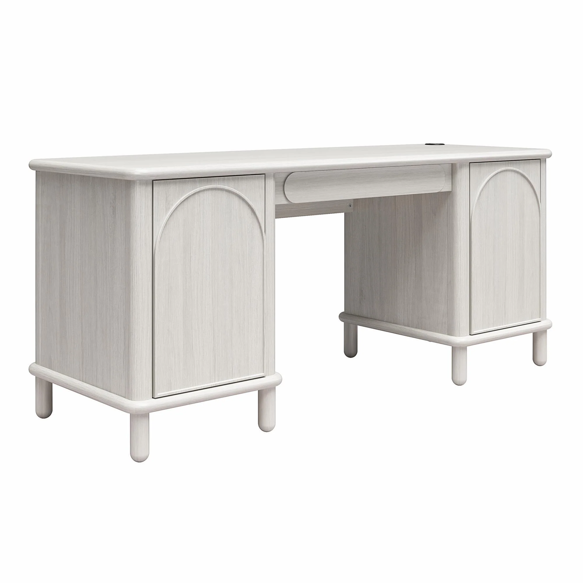 Selena - Double Pedestal Desk - Rustic White - Image 9