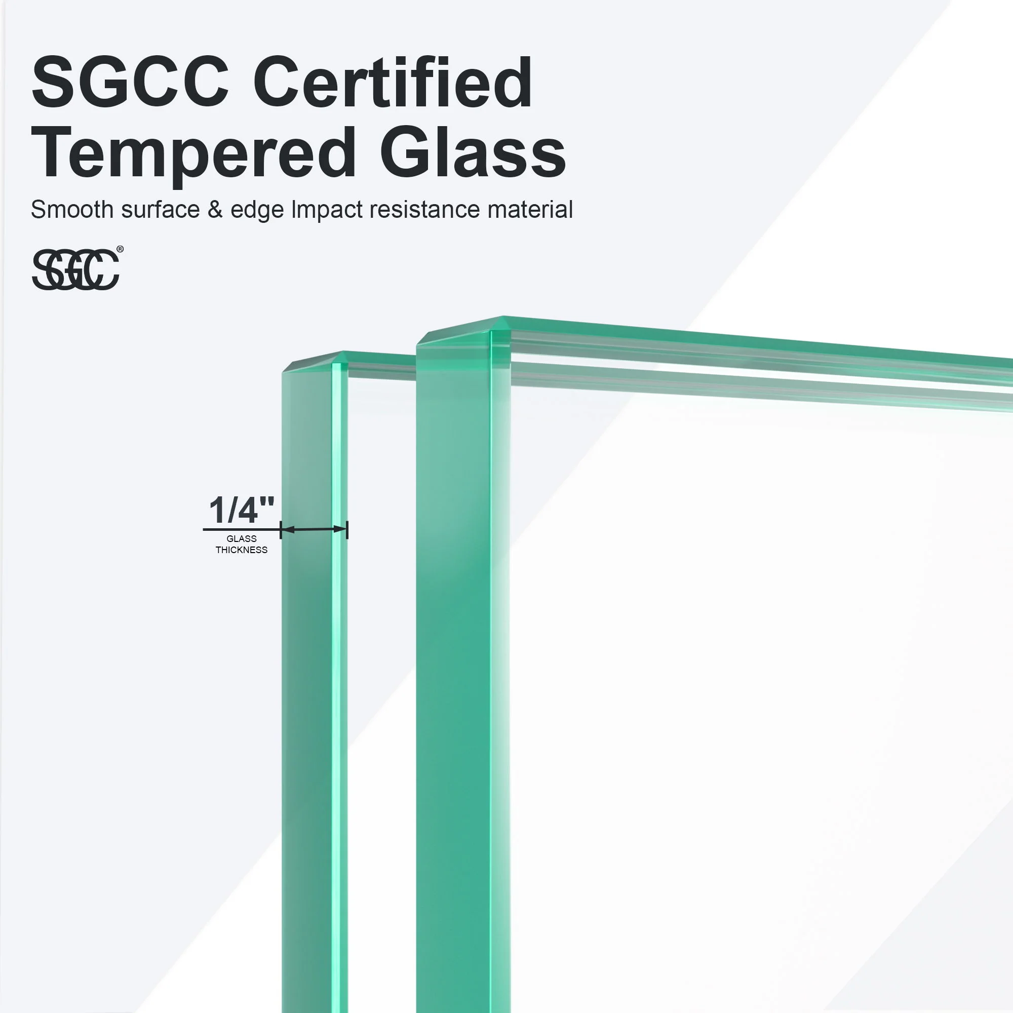 Semi Frameless Circular Pivot Shower Door With 1 / 4" Sgcc Tempered Glass - Image 6