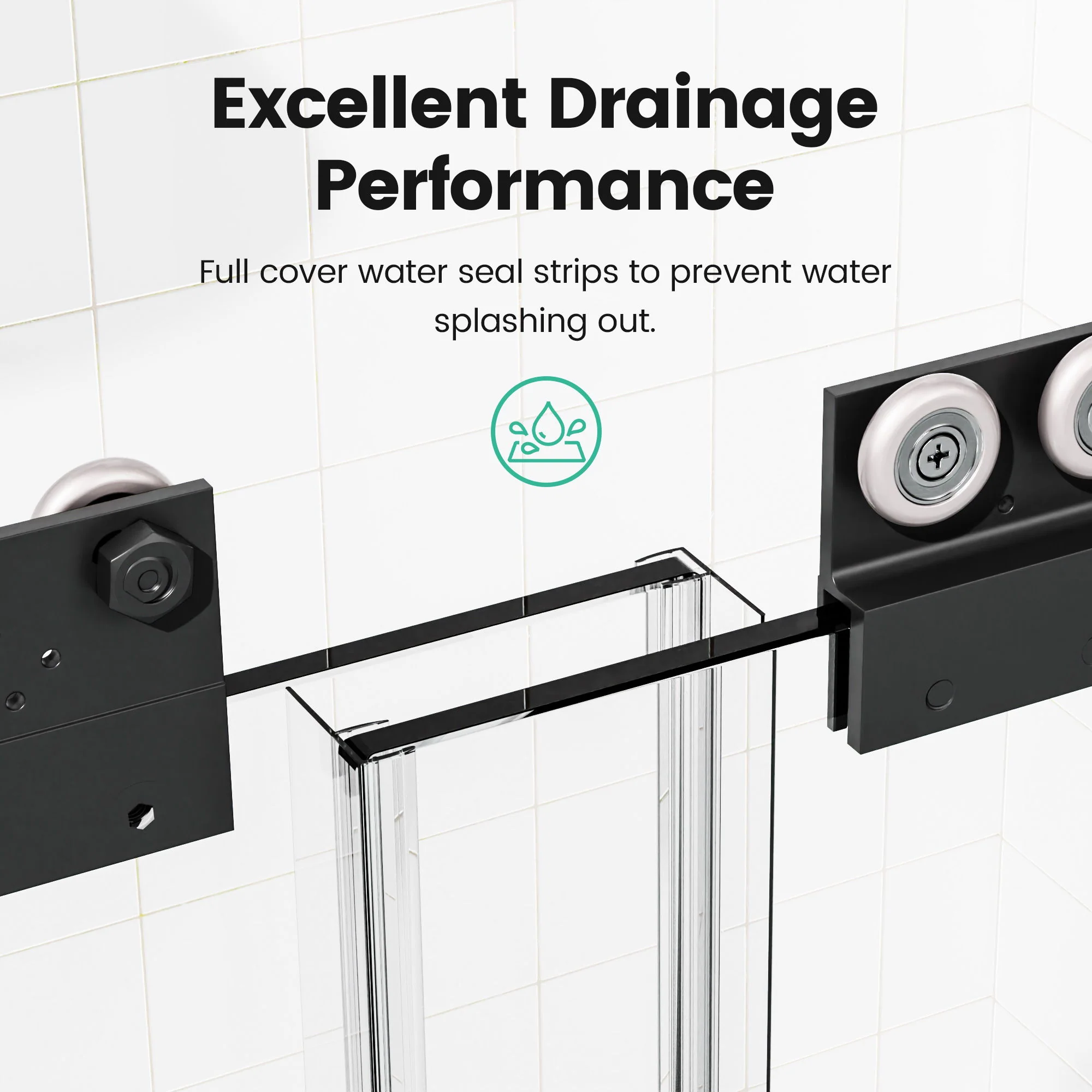 Semi-Frameless Double Sliding Shower Door, Bypass Shower Door, 1 / 4" (6Mm) Thick SGCC Tempered Glass Door - Image 16