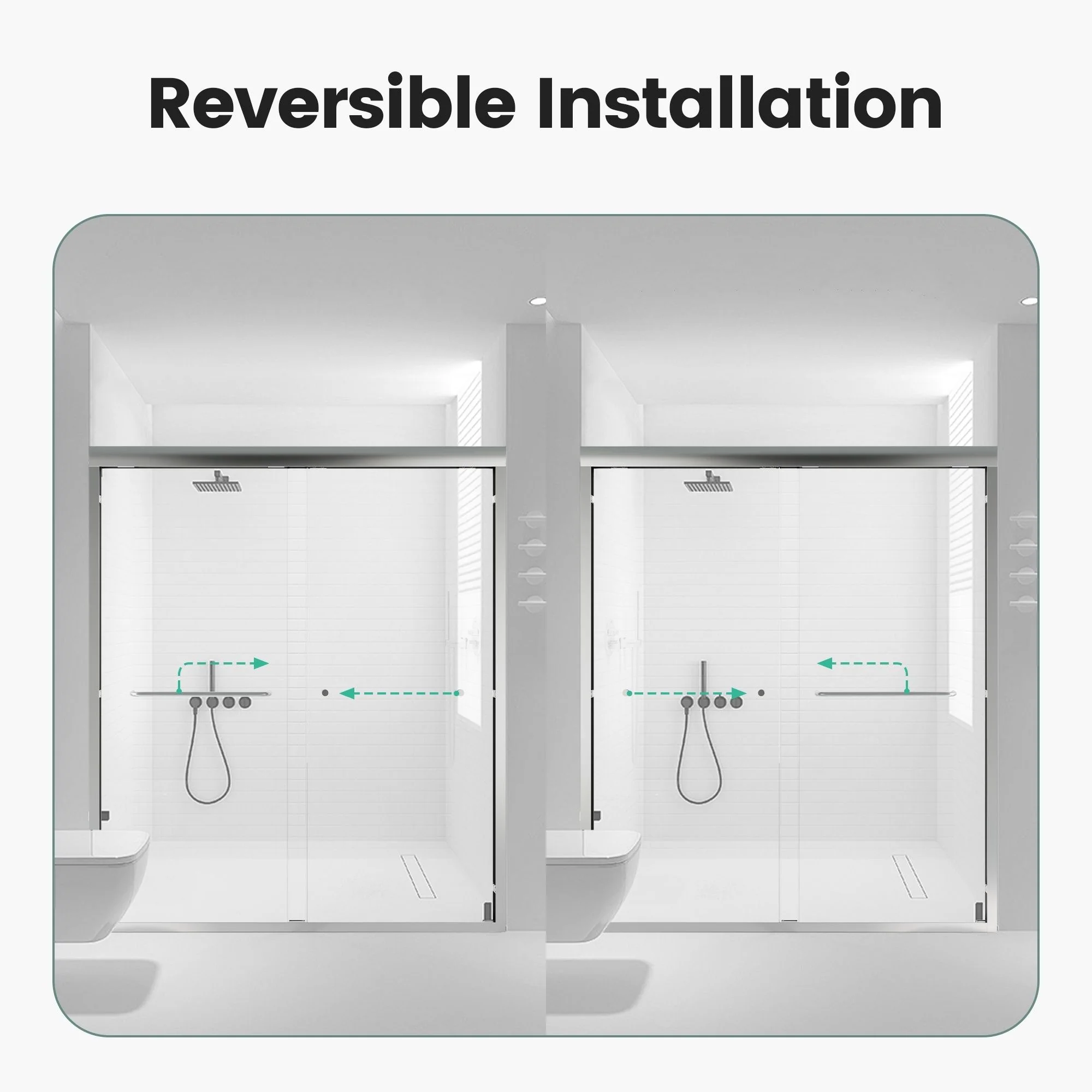 Semi-Frameless Double Sliding Shower Door, Bypass Shower Door, 1 / 4" (6Mm) Thick SGCC Tempered Glass Door - Image 31