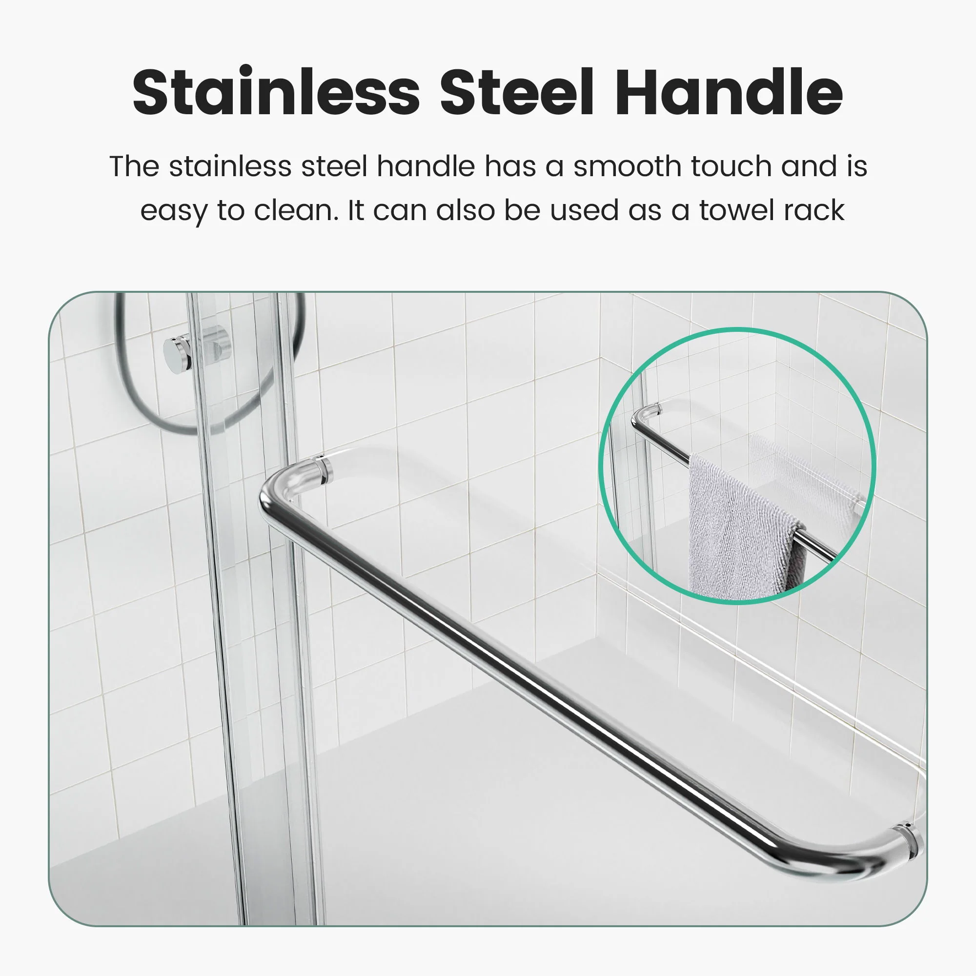 Semi Frameless Double Sliding Shower Door With Tempered Glass - Image 12