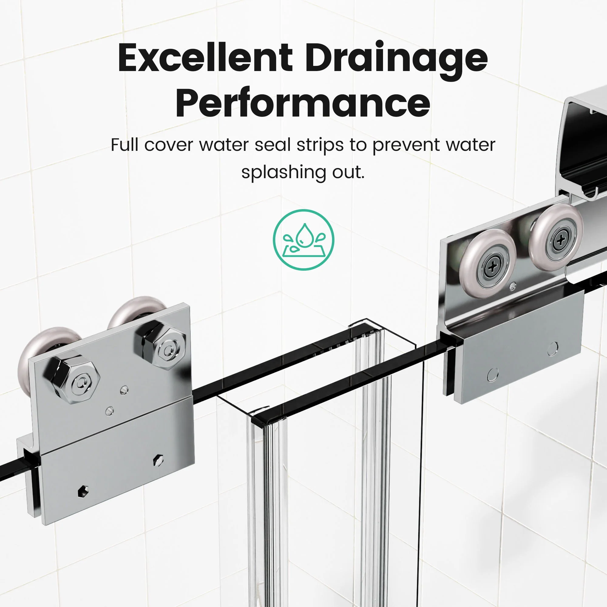 Semi Frameless Double Sliding Shower Door With Tempered Glass - Image 14