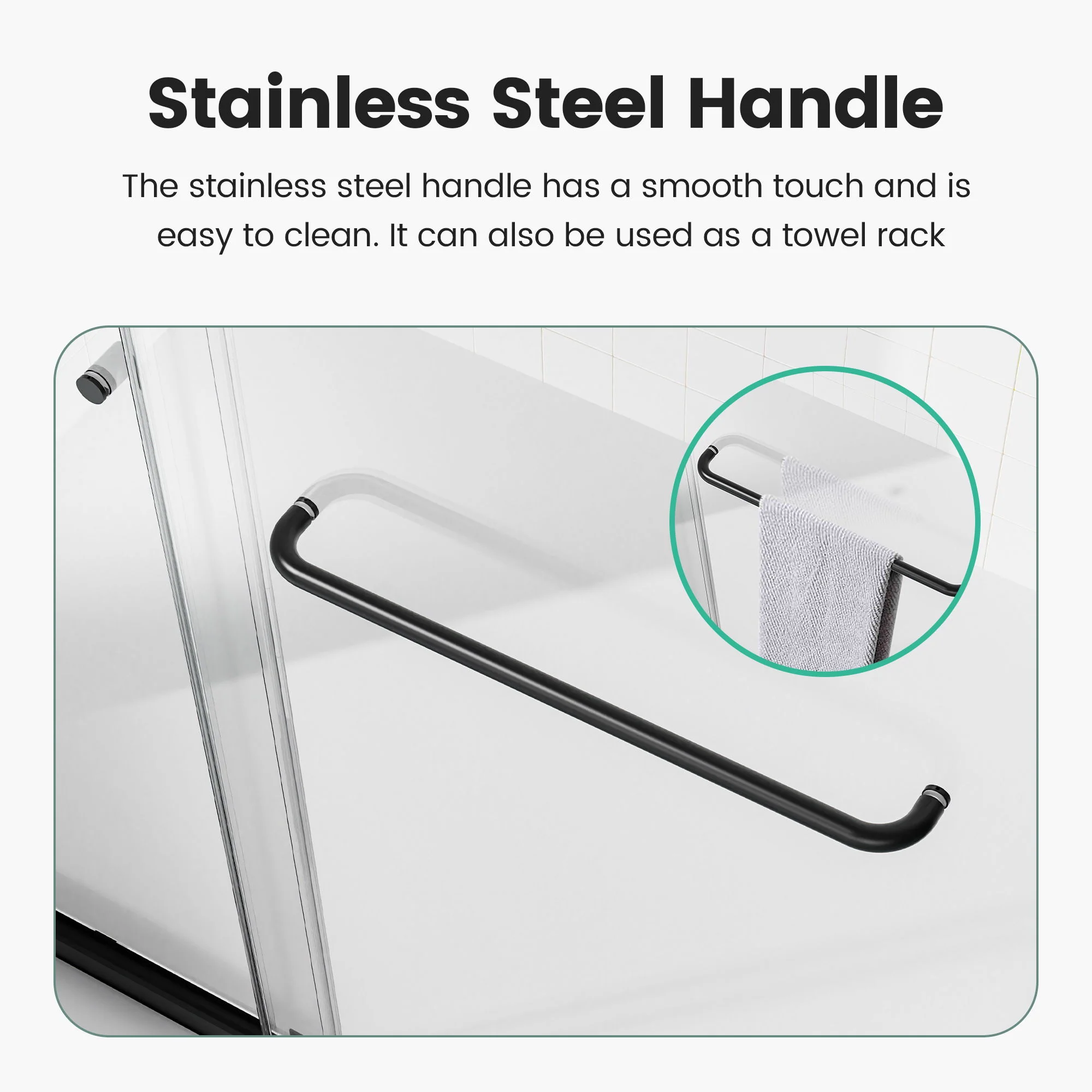 Semi Frameless Double Sliding Shower Door With Tempered Glass - Image 16