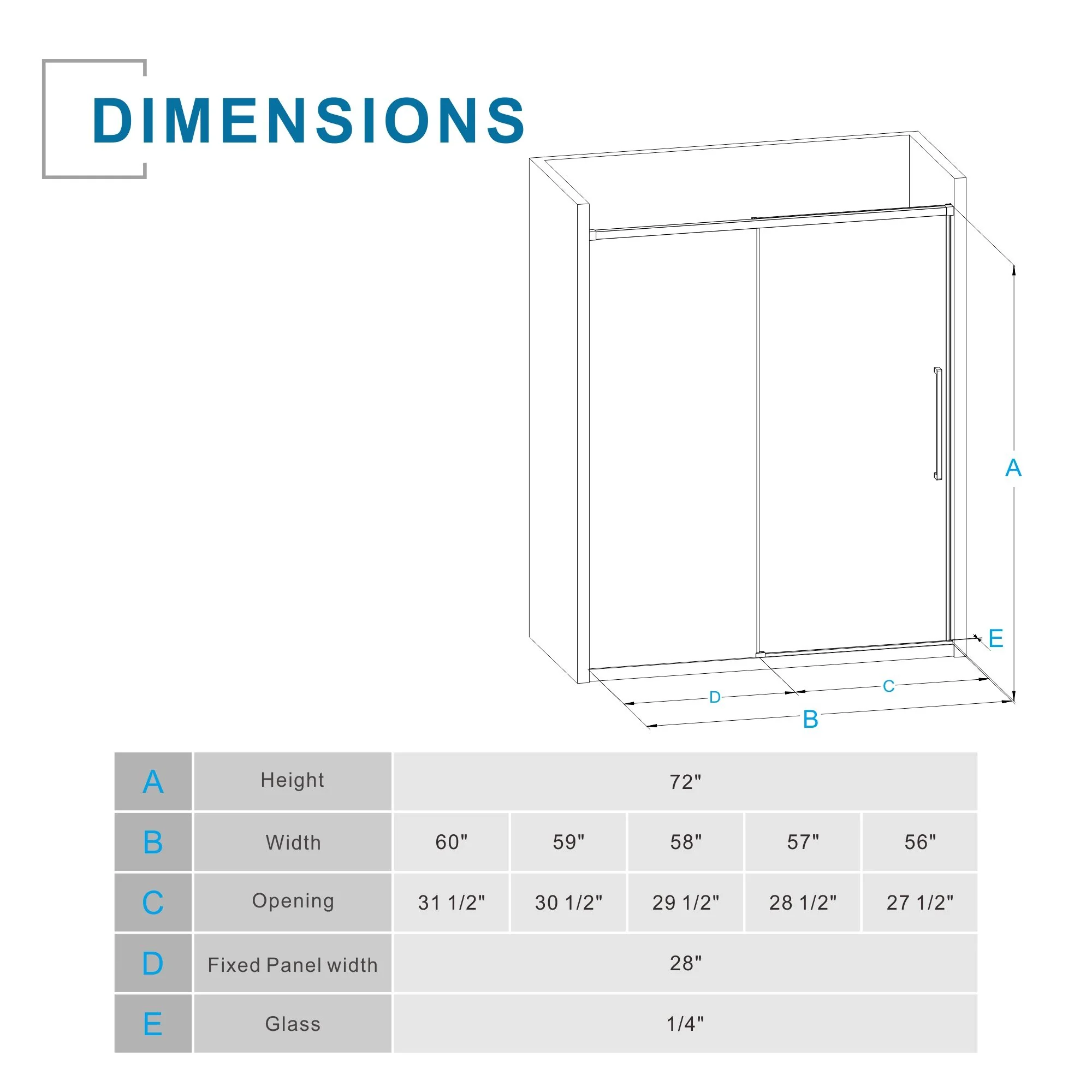 Semi Frameless Tub Sliding Shower Door - Image 7