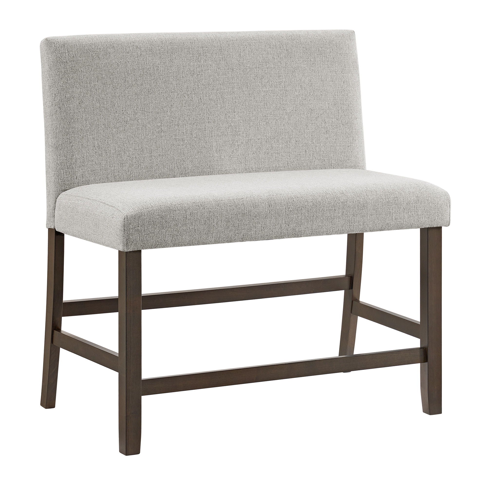 Seneca - Counter Bench With Upholstered Back And Fabric - Brown - Image 2