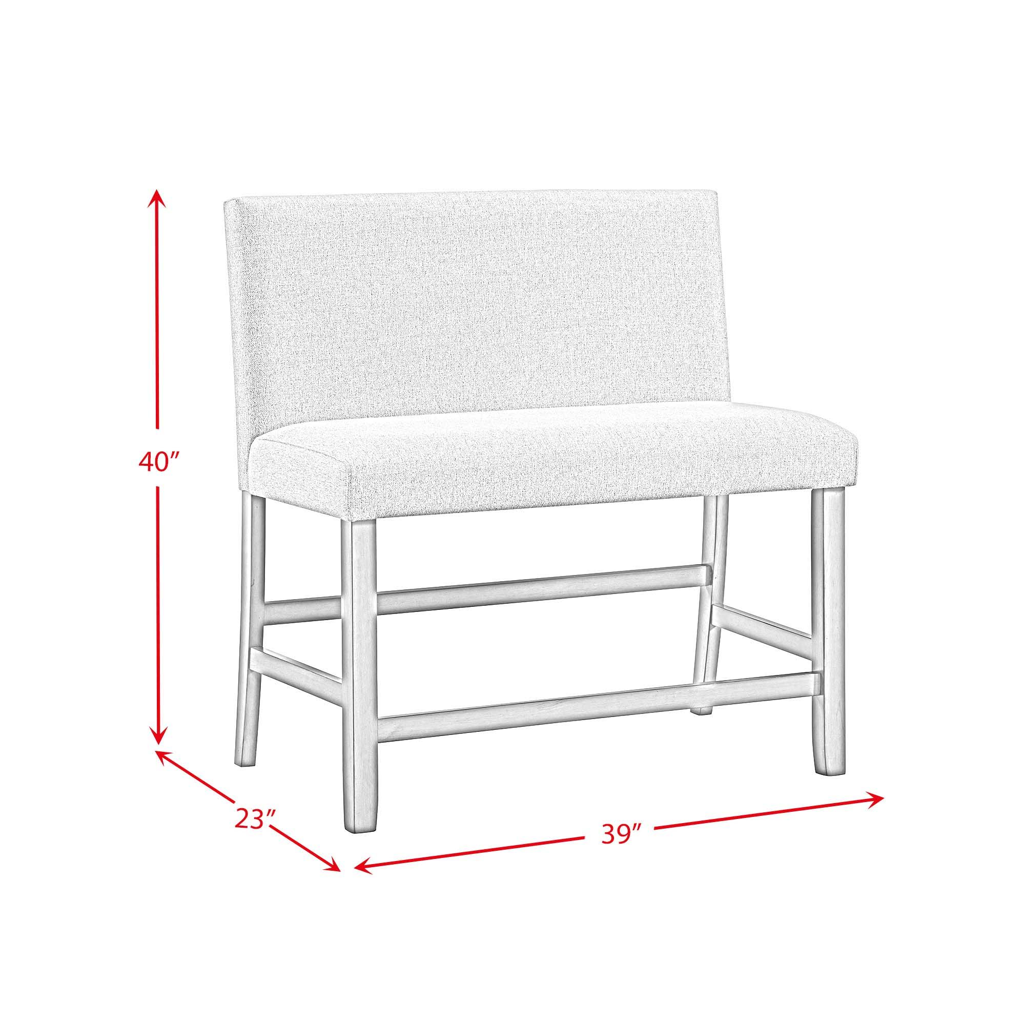Seneca - Counter Bench With Upholstered Back And Fabric - Brown - Image 7
